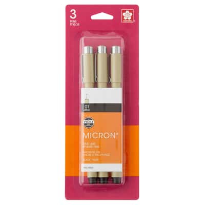 Pigma® Micron™ Fine Line Black Pens, 3ct.
