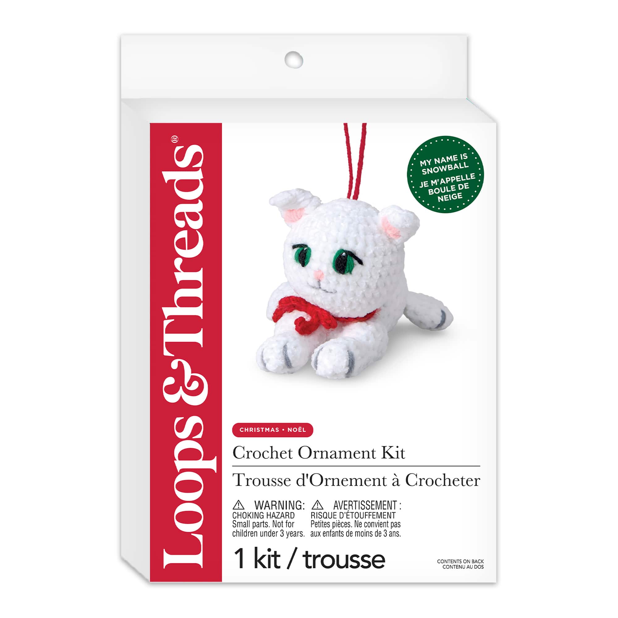 Intermediate White Cat Amigurumi Crochet Ornament Kit by Loops &#x26; Threads&#xAE;