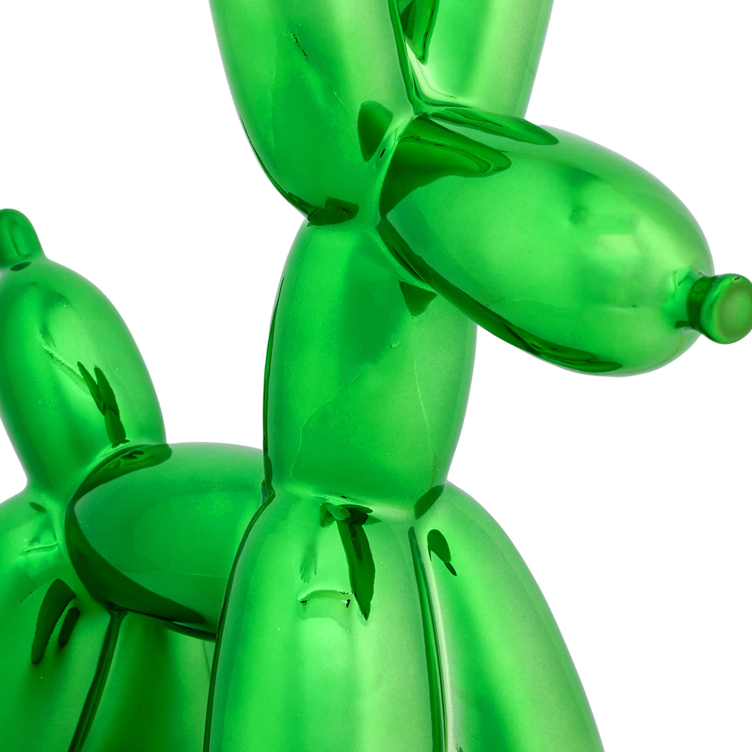 11" Electroplated Green Balloon Dog Figurine