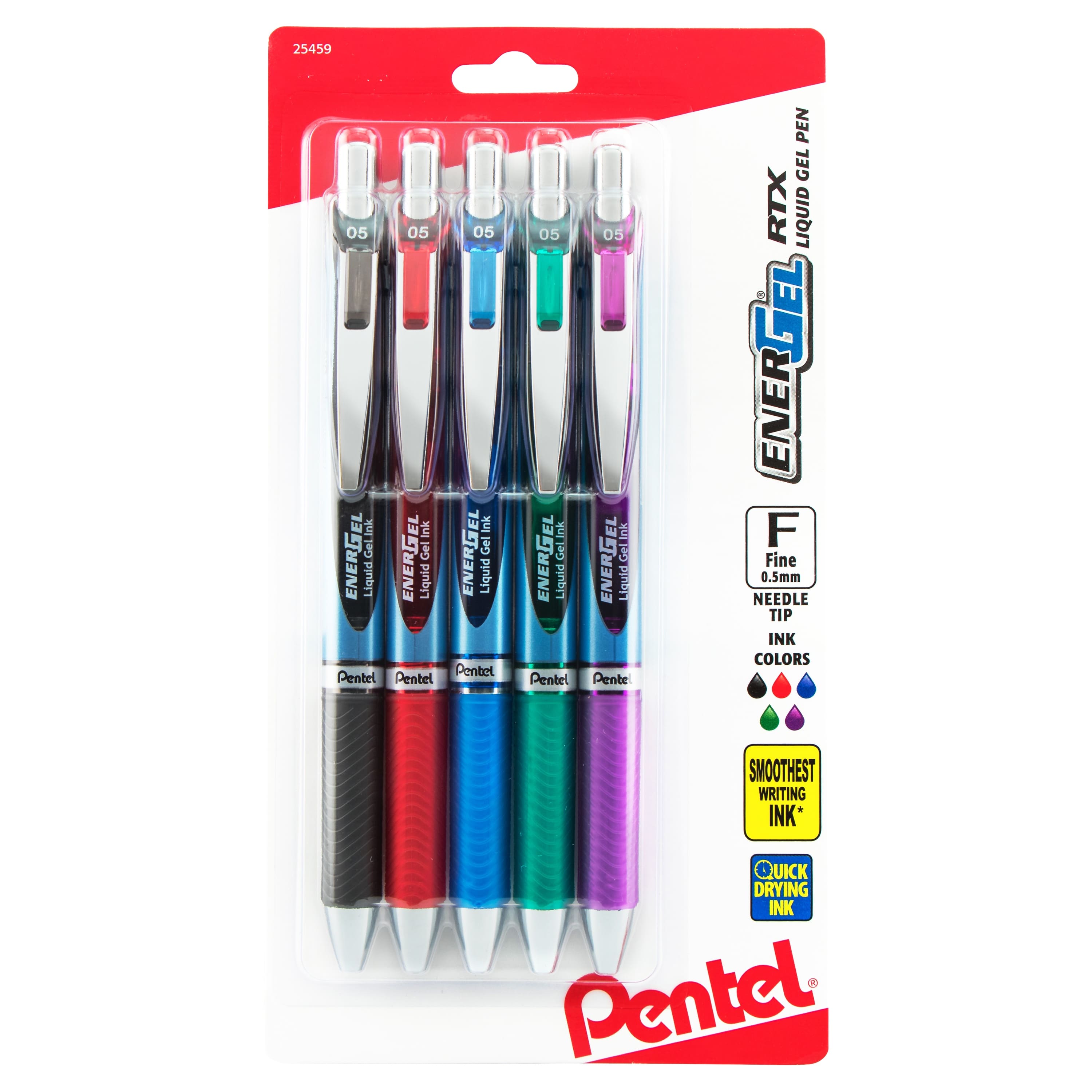 Pentel EnerGel RTX Retractable Liquid Gel Pens, Fine Point, 0.5mm