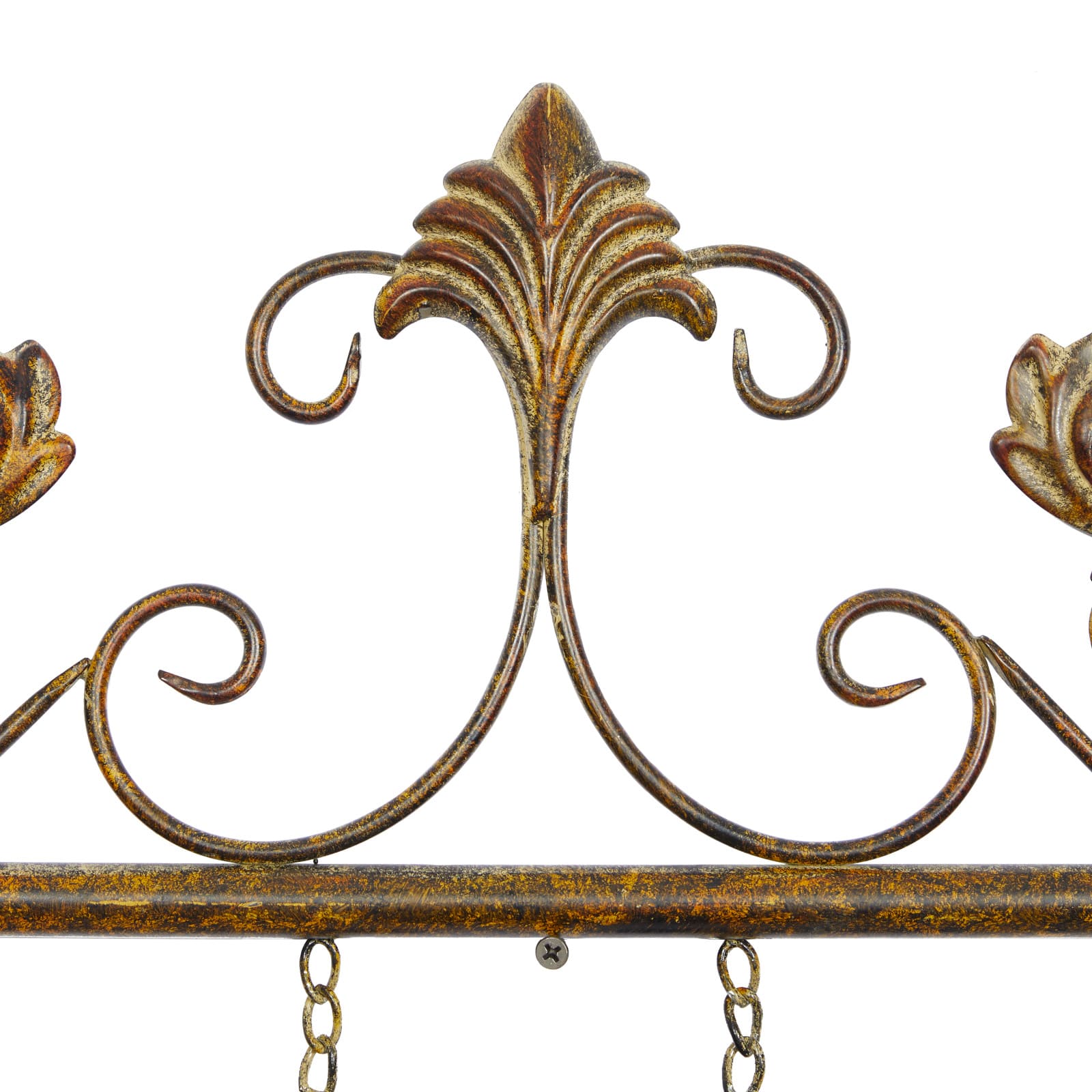 Brown Wrought Iron Traditional Floral Wall Decor
