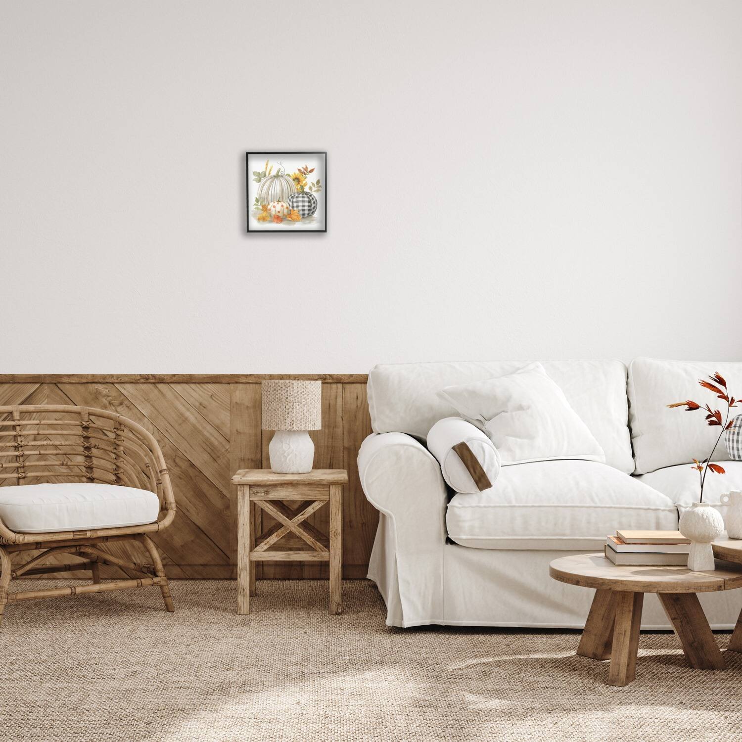 Stupell Industries Patterned Pumpkins Autumn Harvest Framed Giclee Art