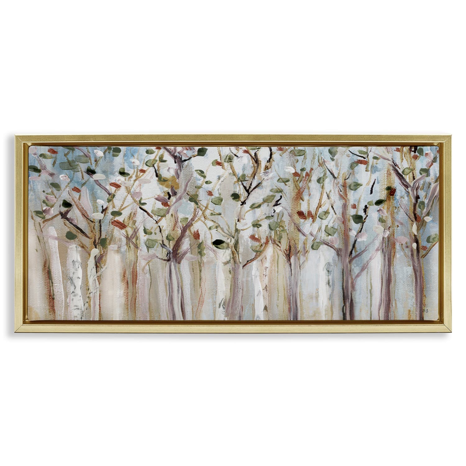 Stupell Industries Bare Branch Trees Birch Forest Floater Framed Art