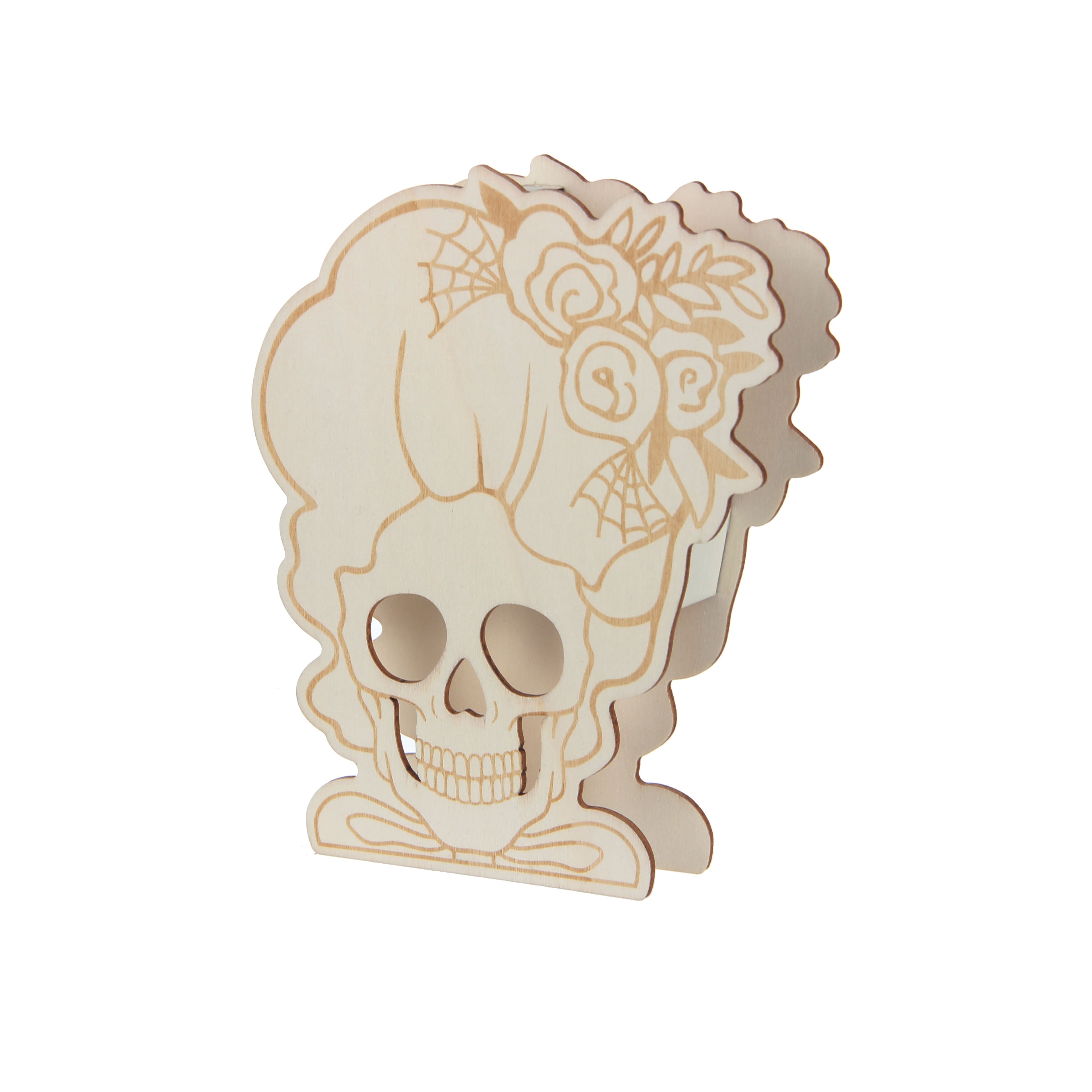 7.5&#x22; Lady Skeleton DIY LED Plywood D&#xE9;cor by Make Market&#xAE;