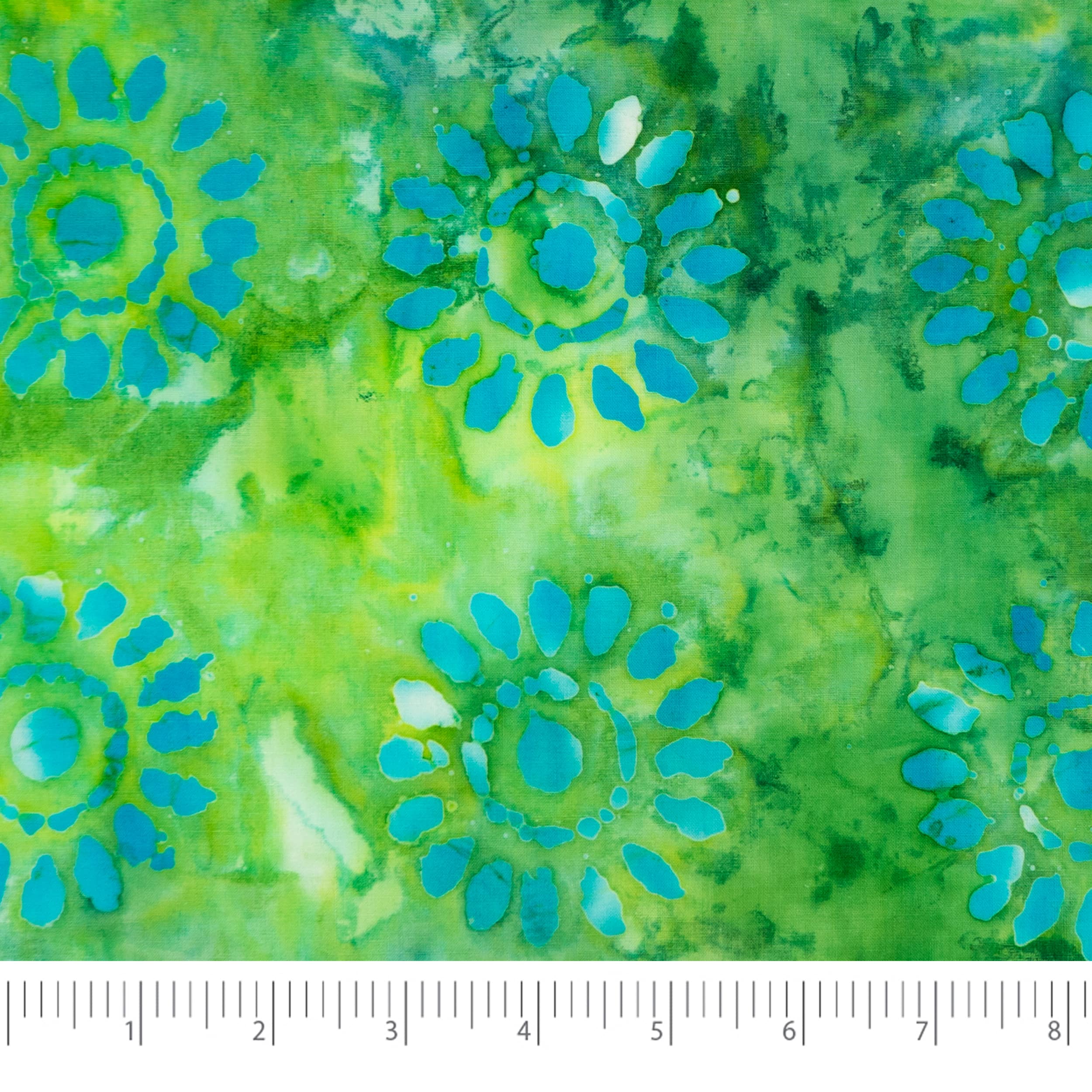 SINGER Batik Lime Green Sunflower Cotton Fabric