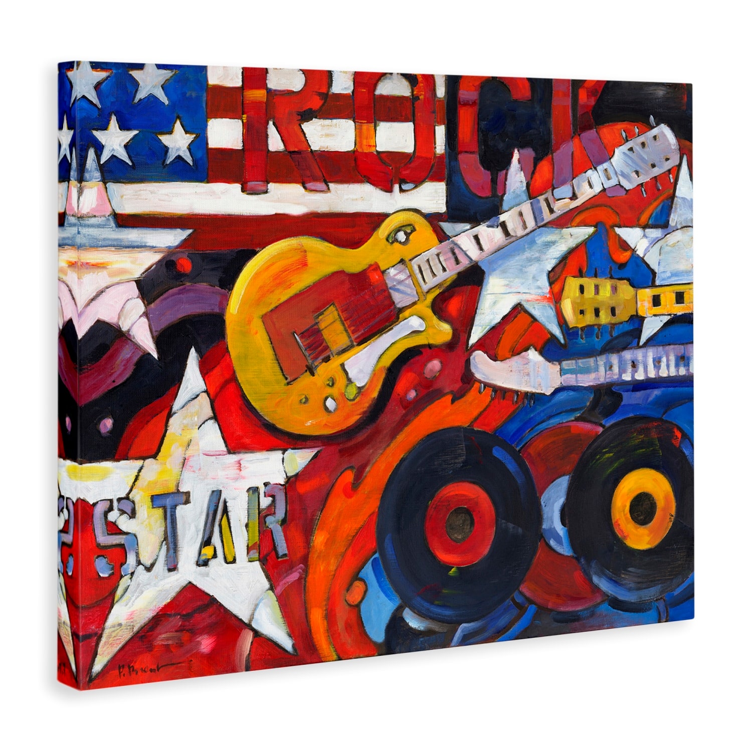 Stupell Industries Rockstar Americana Music Tribute Canvas Wall Art