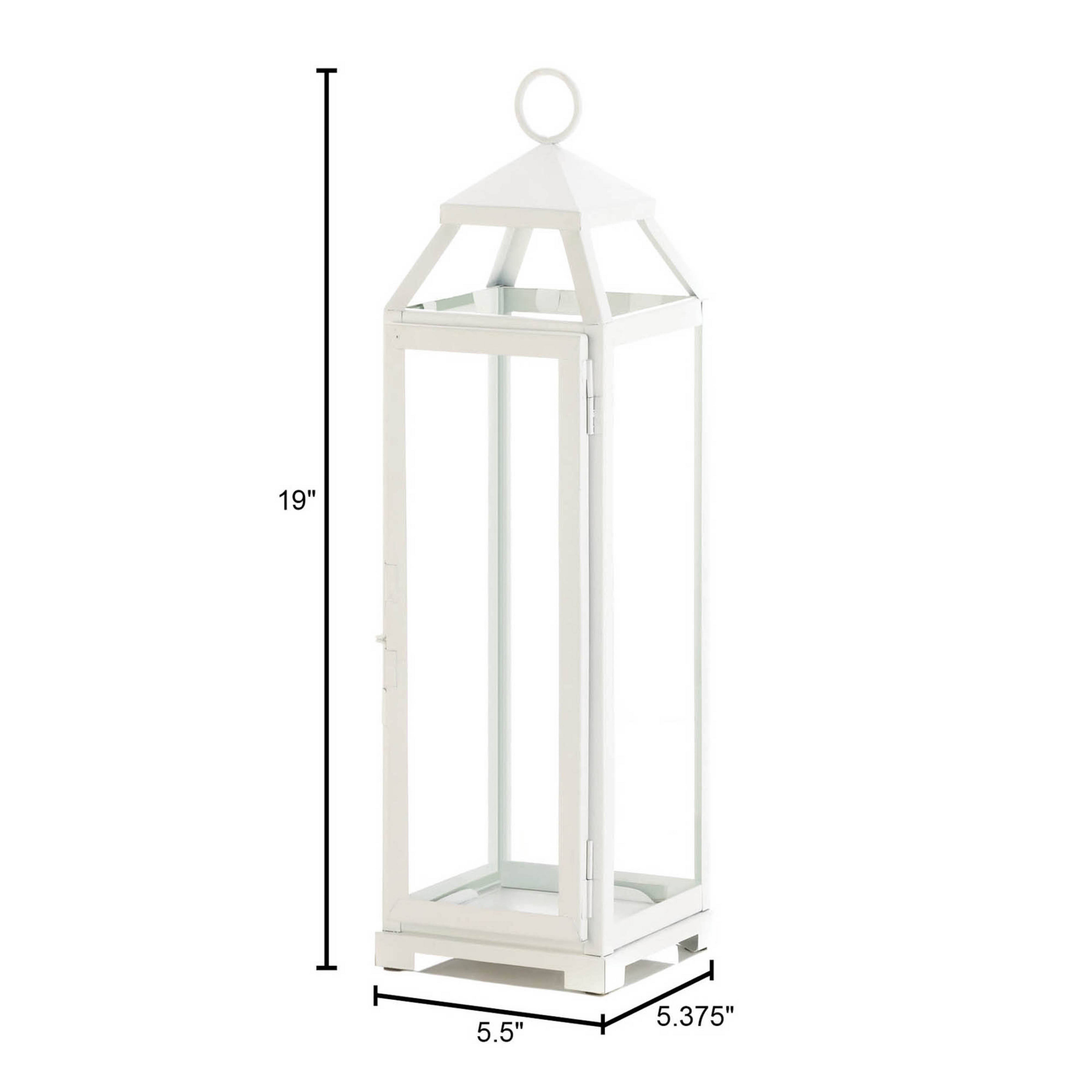 19" Country White Open Top Lantern