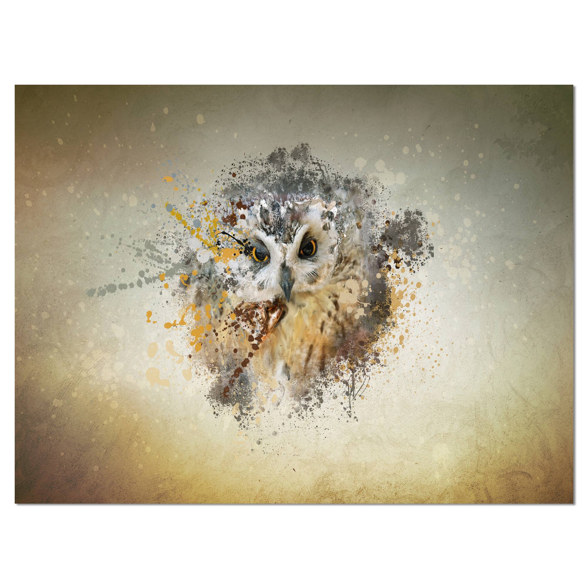 Designart - Large Gracing Owl - Animal Canvas Wall Art