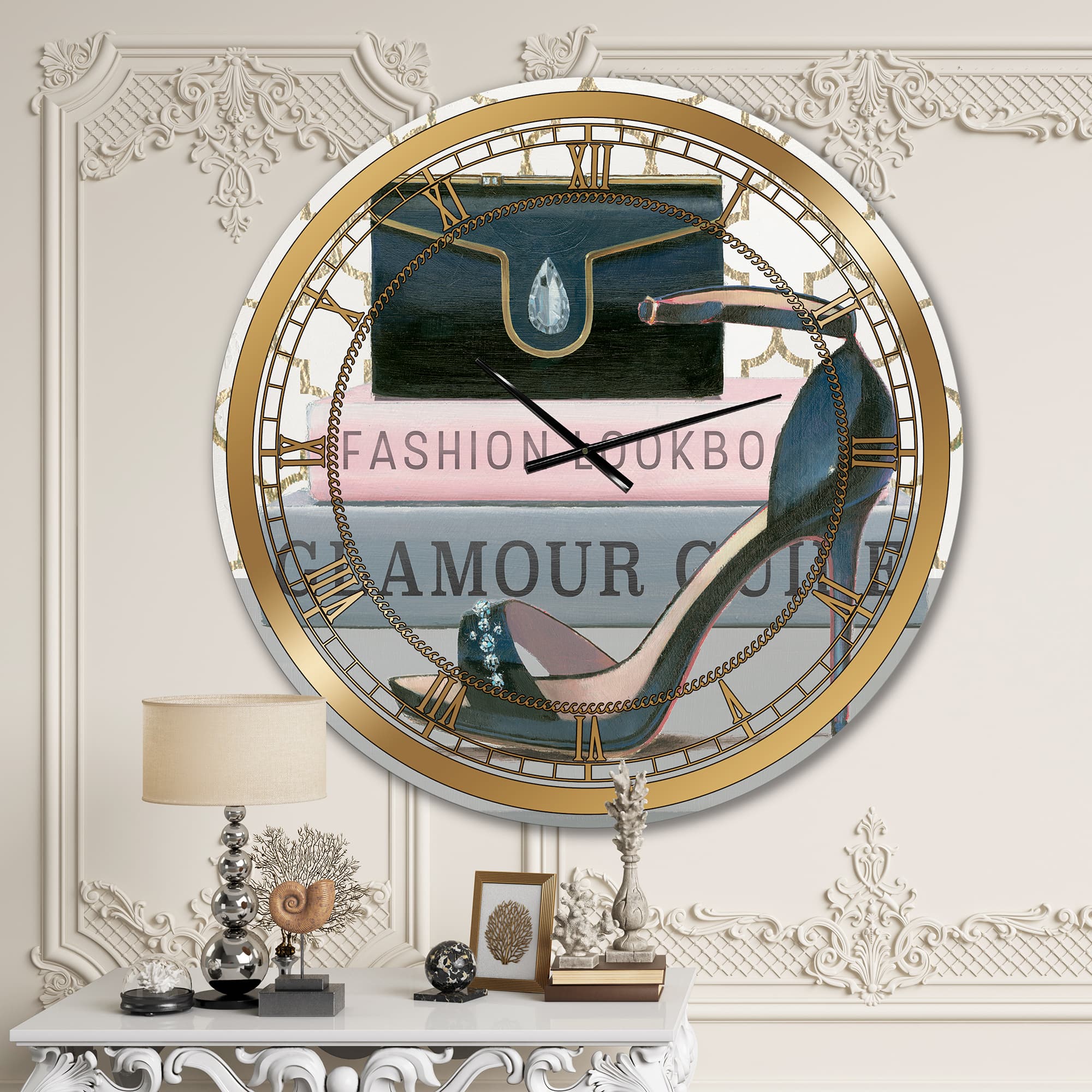 Designart 'Glam Fashion High Heels Vi Glam Wall Clock