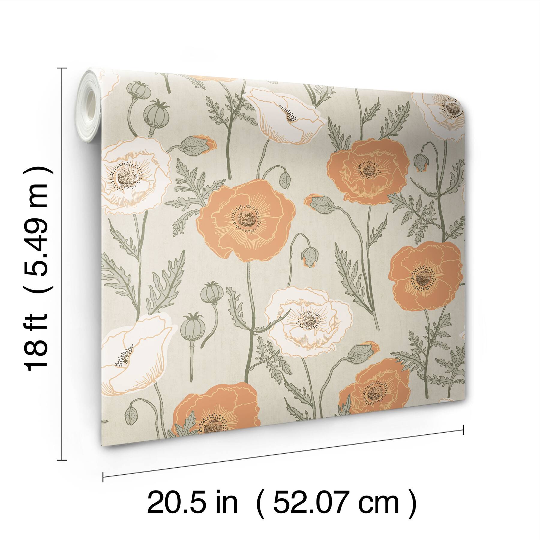NuWallpaper Jen Hewett Poppy Field Peel &#x26; Stick Wallpaper