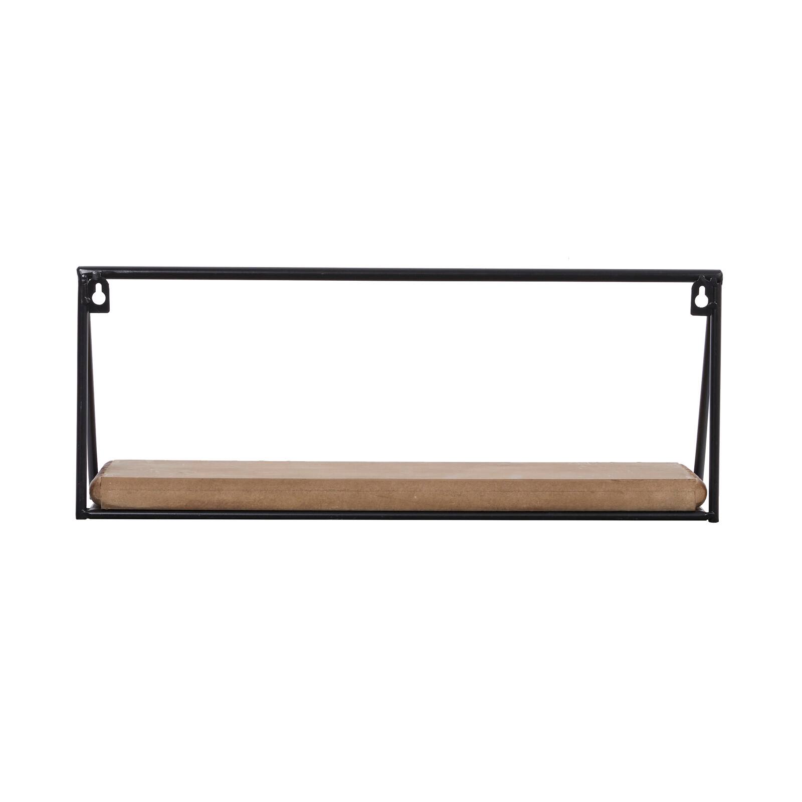 Set of 3 Black Metal Industrial Wall Shelf, 24&#x22;, 19&#x22;, 14&#x22;