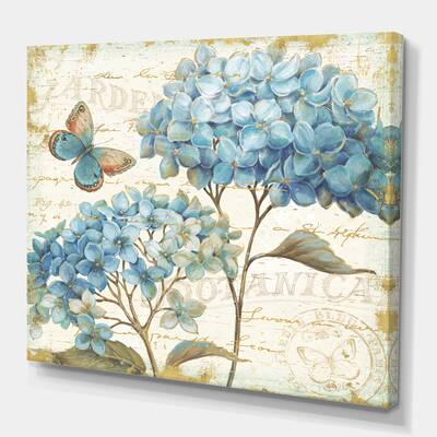 Designart - butterfly Blue Garden II - Farmhouse Canvas Art | Canvas ...