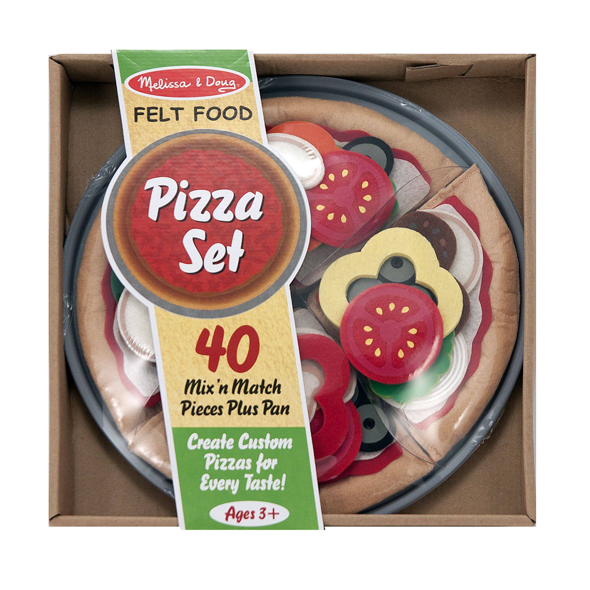 Melissa & Doug Felt Pizza Play Food Set Kitchens Groceries Playset Toys 3974 for sale online 