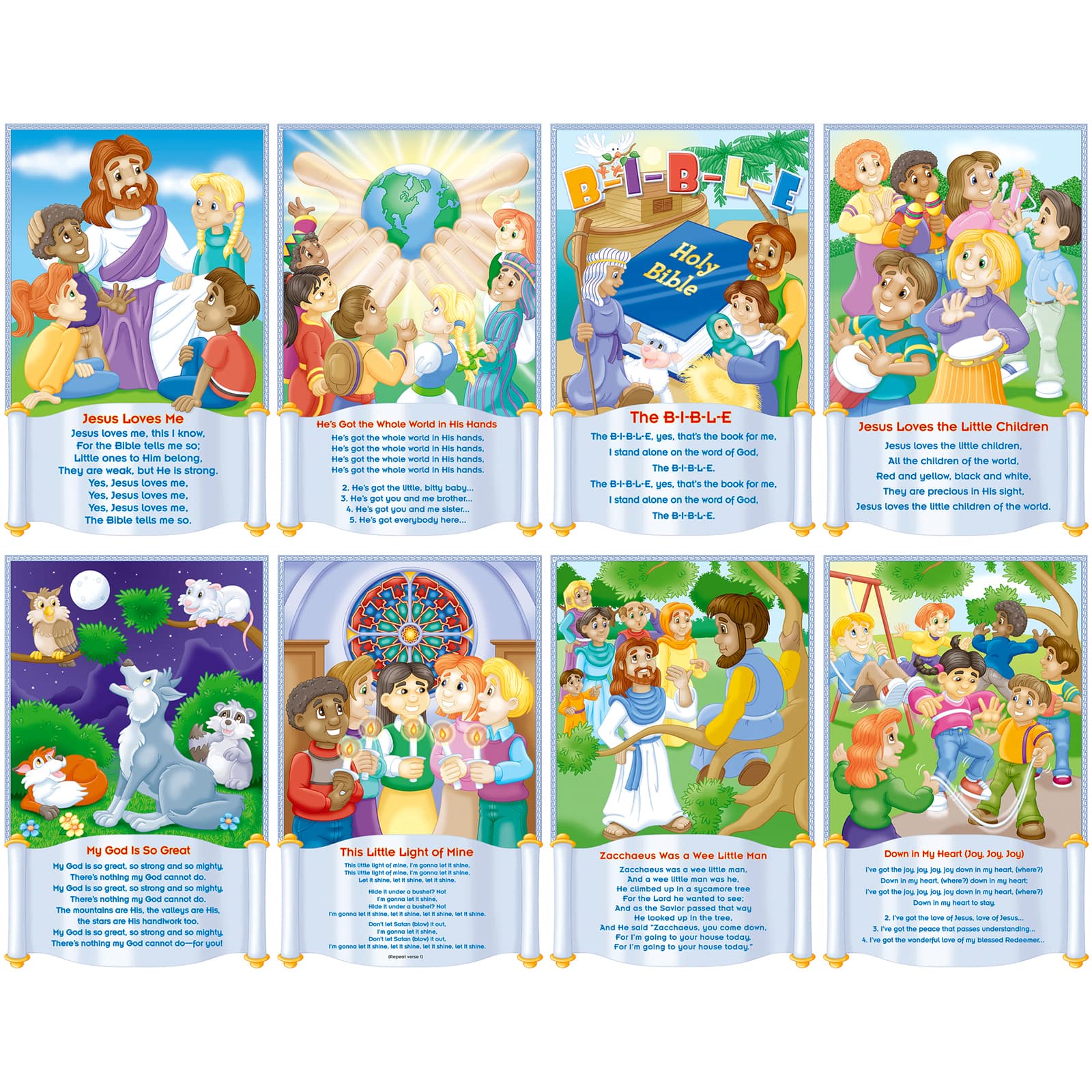North Star Teacher Resources Children's Bible Songs Bulletin Board Chart Set