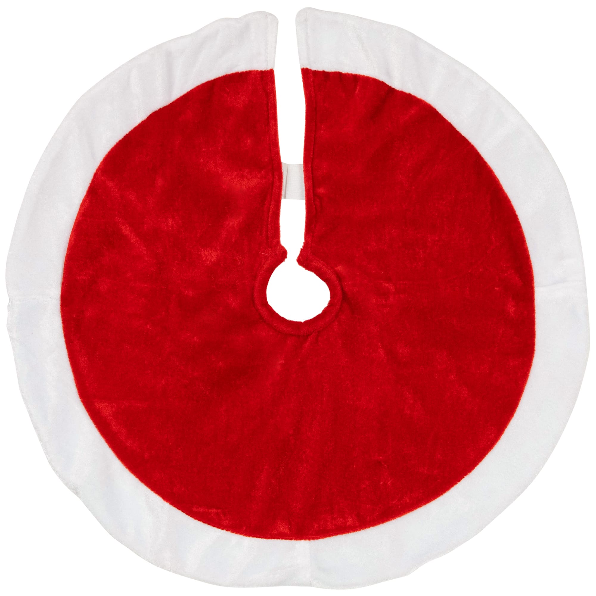 18" Red & White Velveteen Mini Tree Skirt