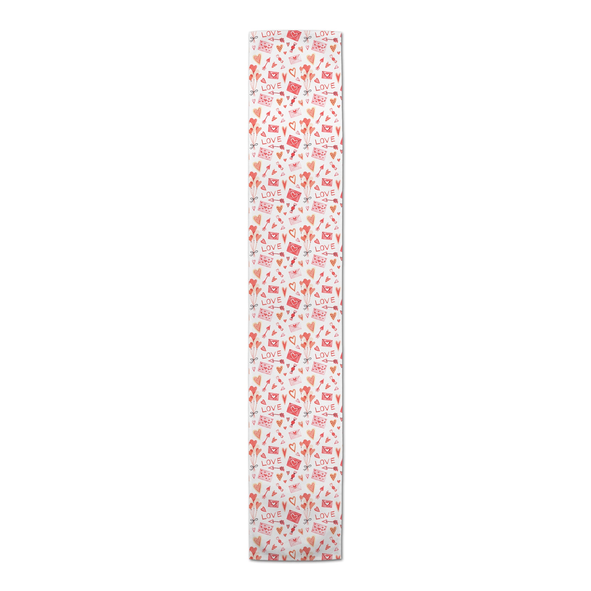 90" Valentine's Balloons & Notes Table Runner