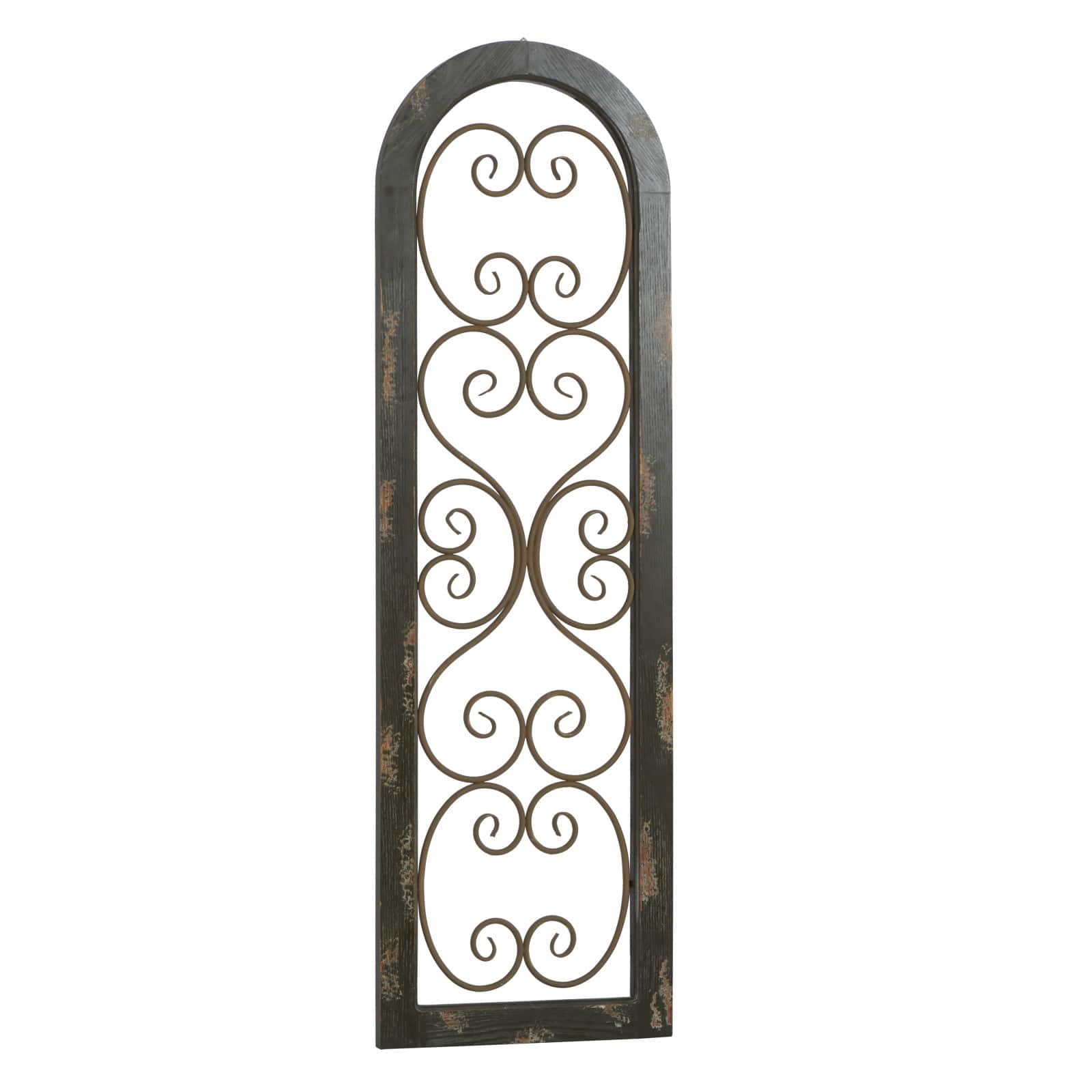Brown Rustic Ornamental Metal Wall Decor, 48" x 15"