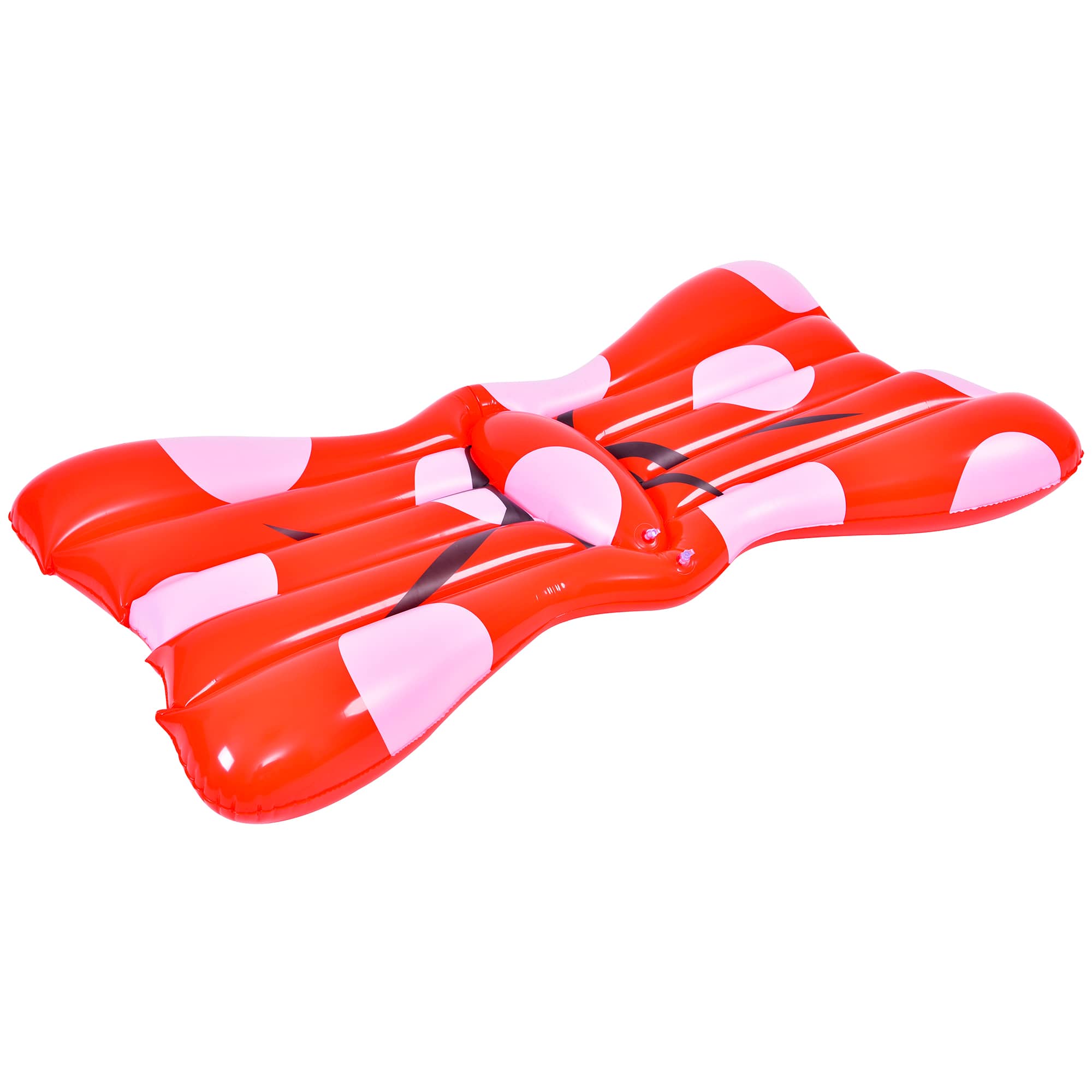 Pool Central 5.7ft. Inflatable Red &#x26; White Jumbo Hair Bow Pool Float