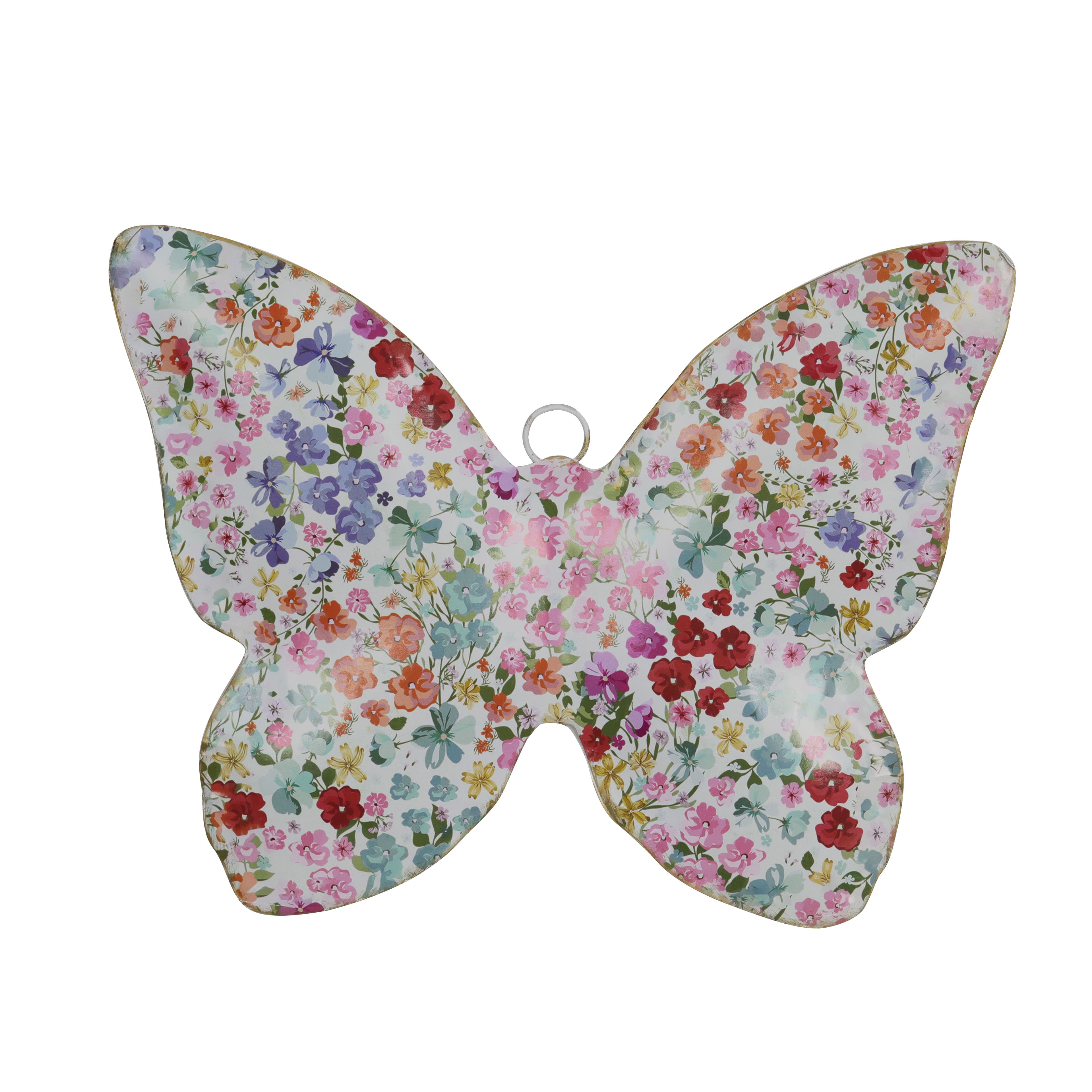 10&#x22; Floral Print Butterfly Metal Wall Accent by Ashland&#xAE;