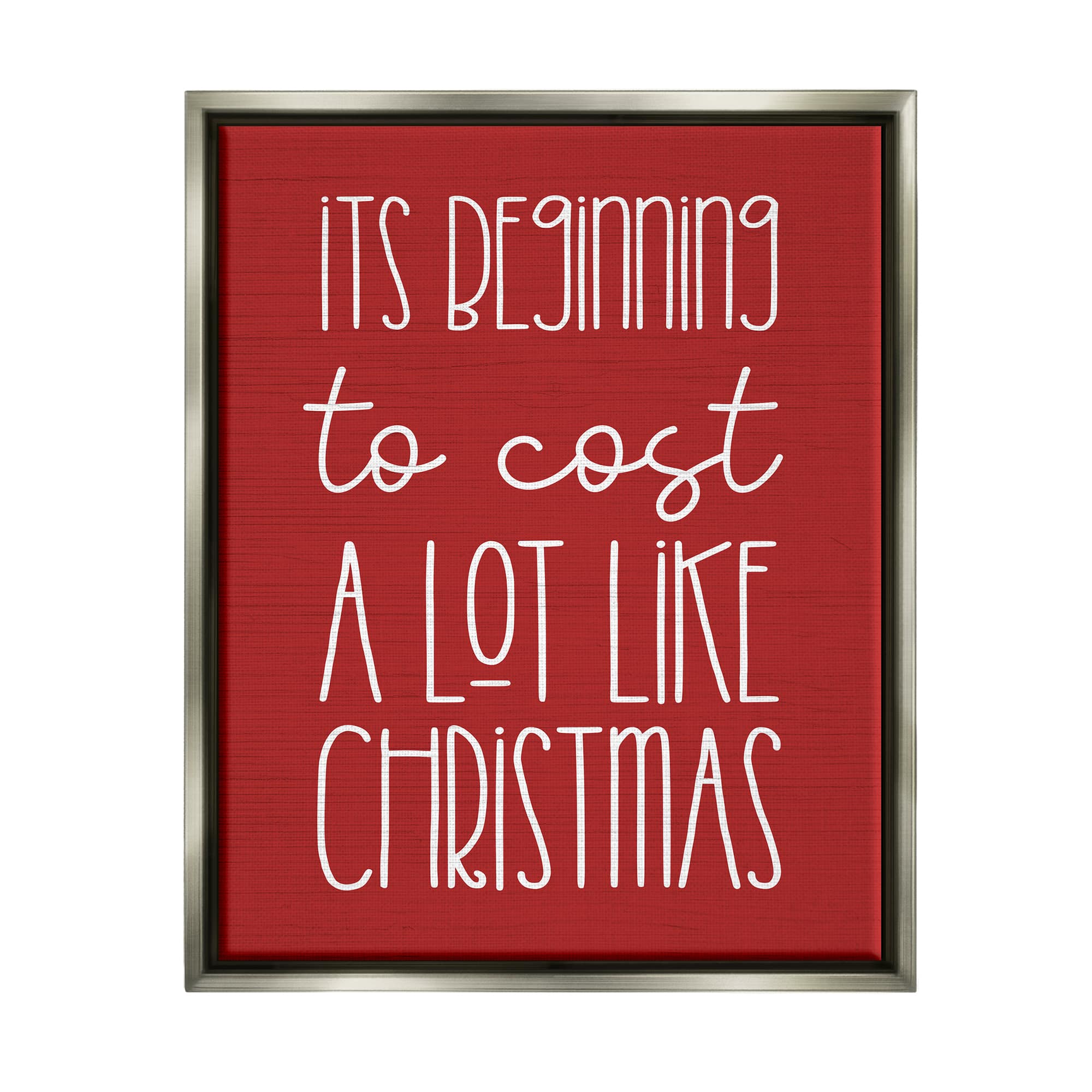 Stupell Industries Cost A Lot Like Christmas Funny Phrase Framed Floater Canvas Wall Art