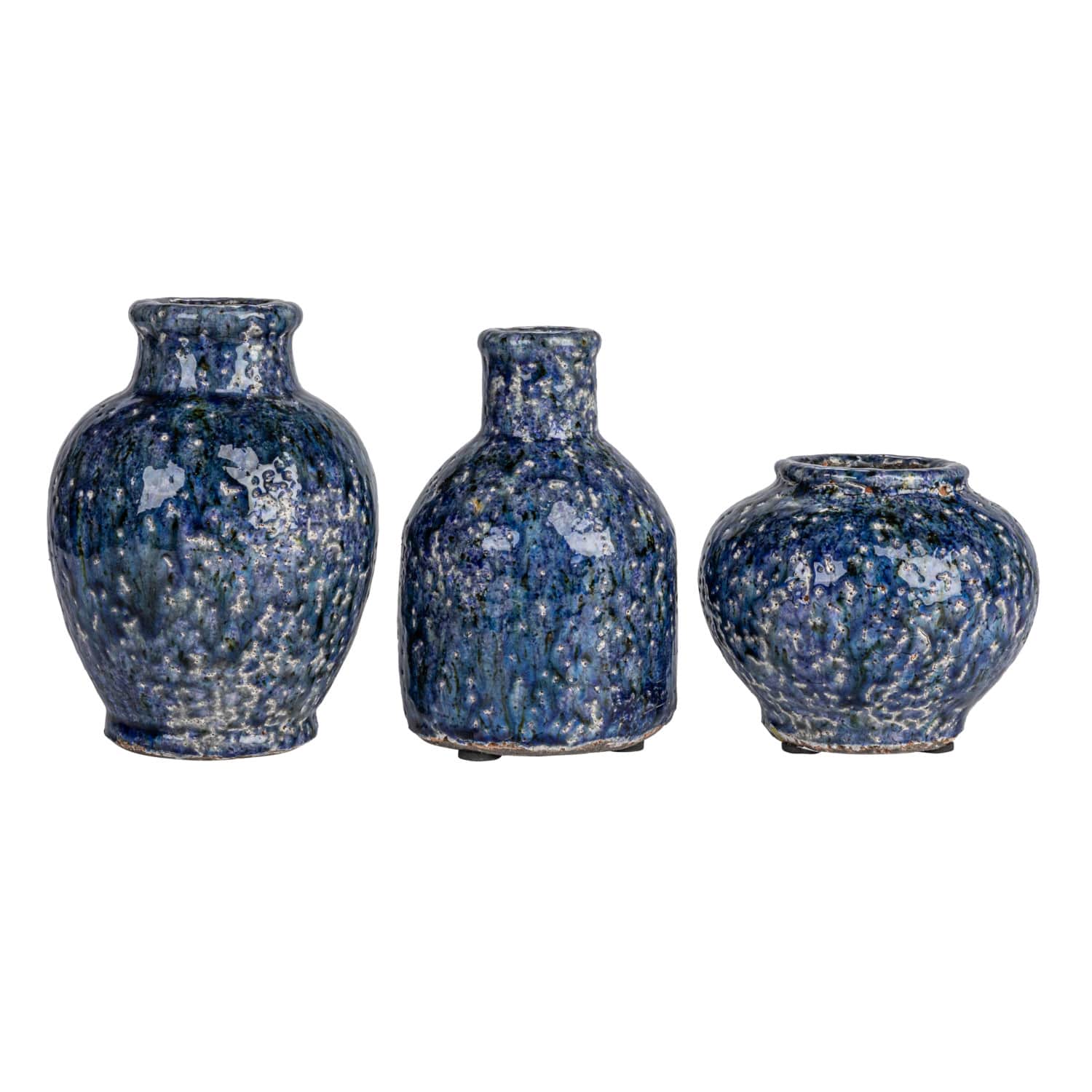 Hello Honey® Navy Terra Cotta Vase Set with Crackle Glaze