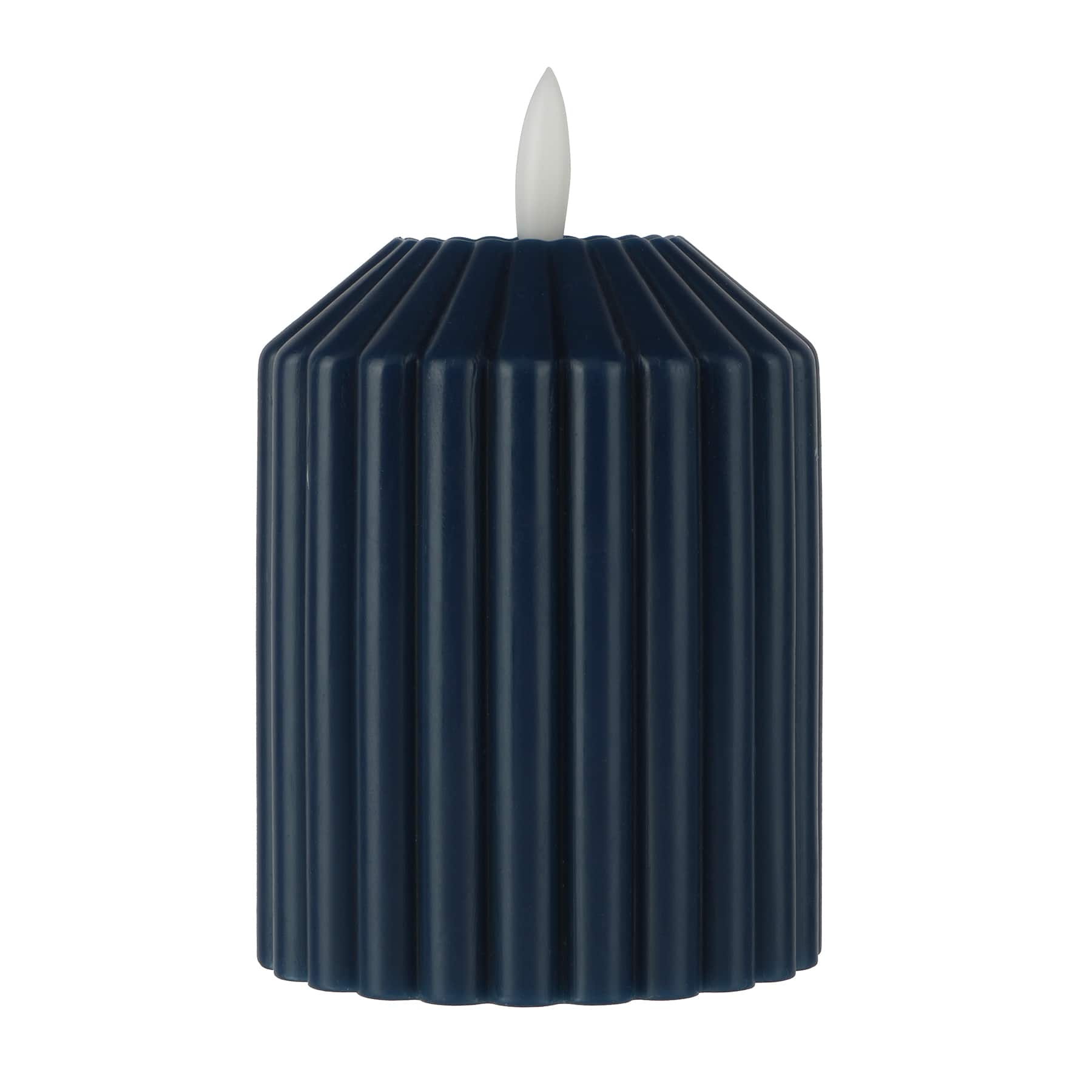 4" Ribbed Wax LED Pillar Candle by Ashland®