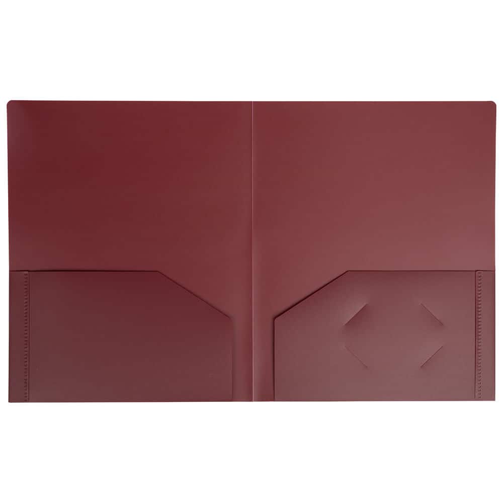 JAM Paper Heavy Duty Plastic 2-Pocket Folders, 6ct.