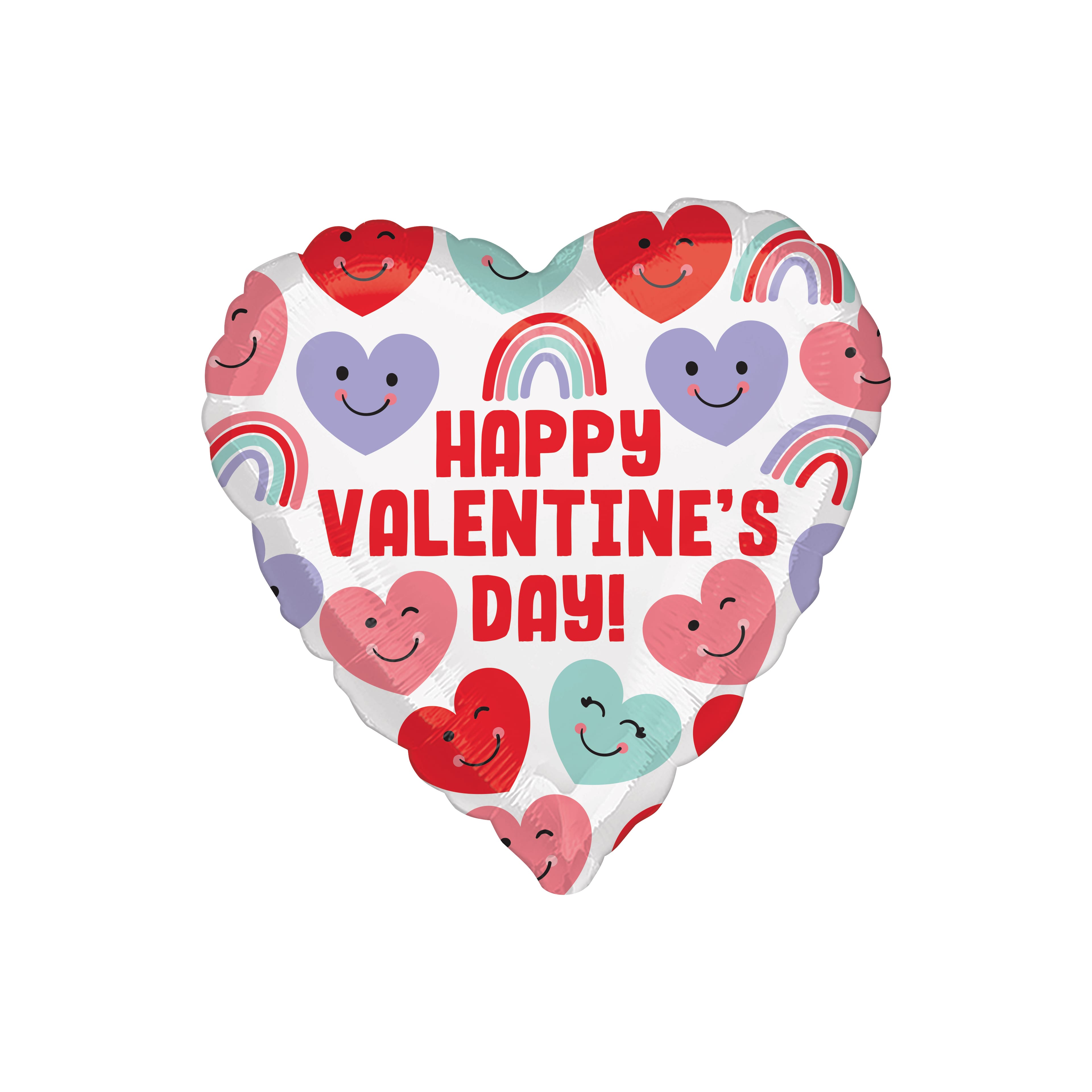 17&#x22; Cute Hearts Happy Valentine&#x27;s Day  Foil Balloon