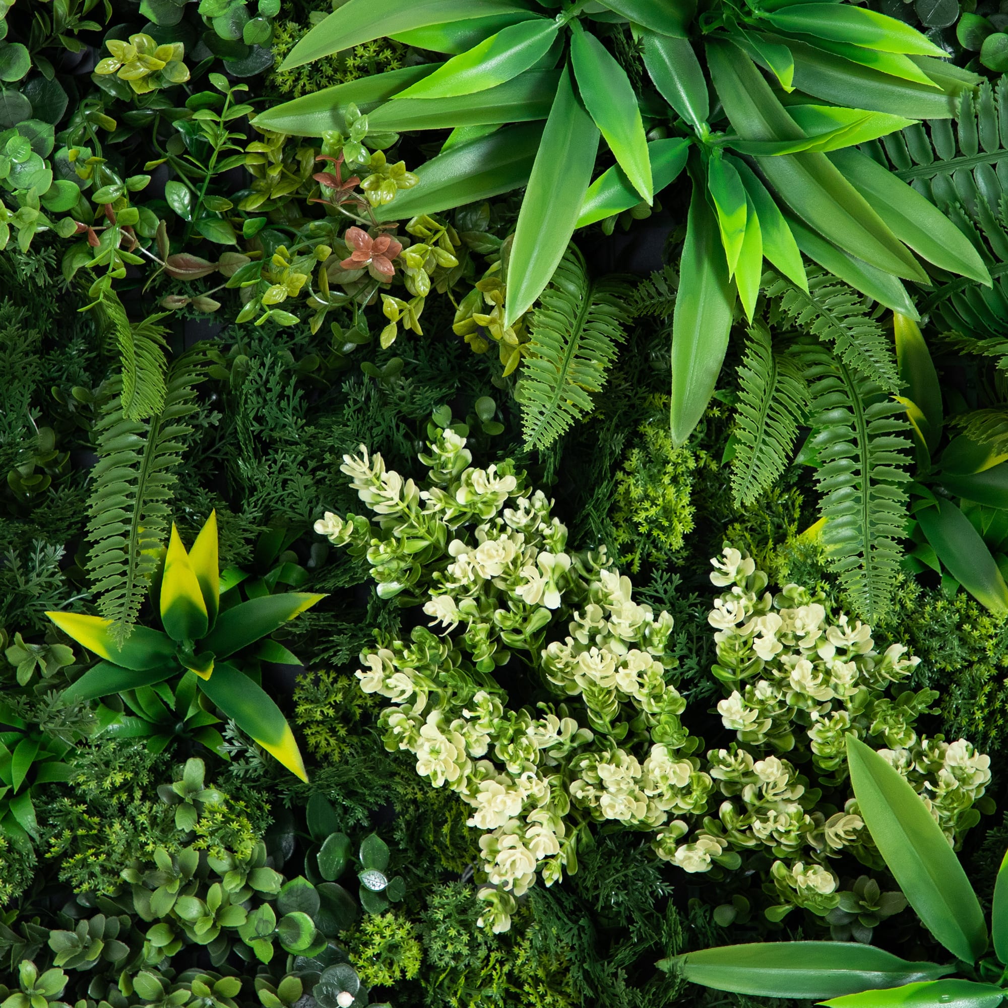 20" Framed Queensland Rainforest Artificial Living Wall Art Panel