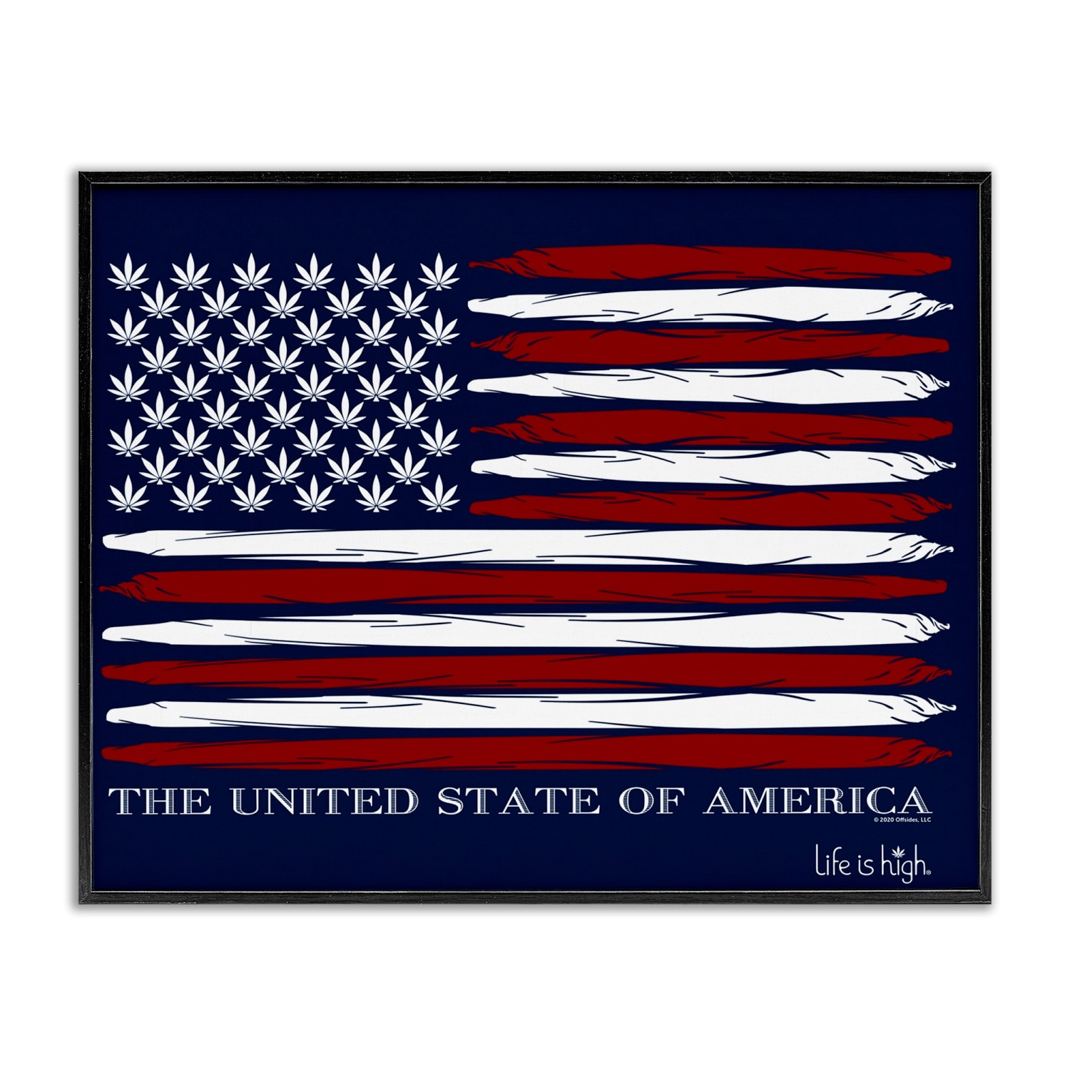 Stupell Industries Herb America Flag Framed Giclee Art