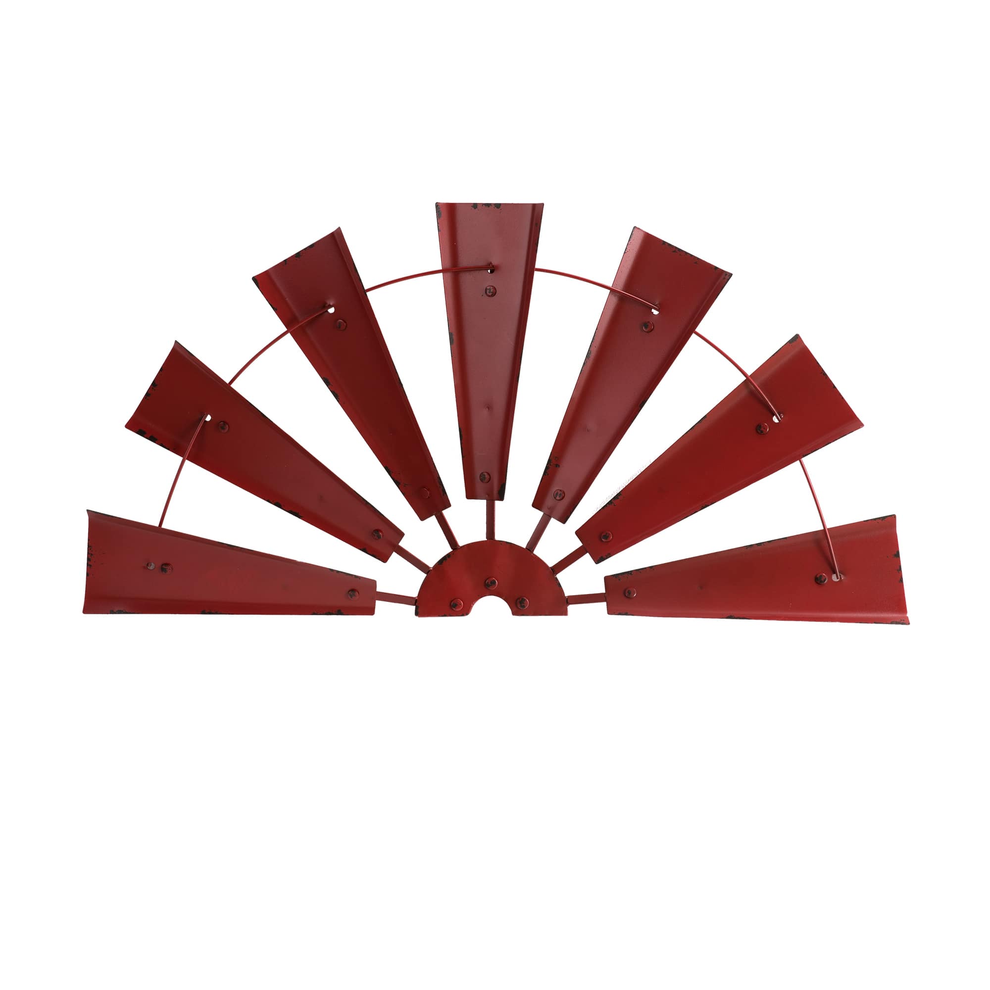 Glitzhome&#xAE; 32&#x22; Red Half Wind Spinner Wall D&#xE9;cor