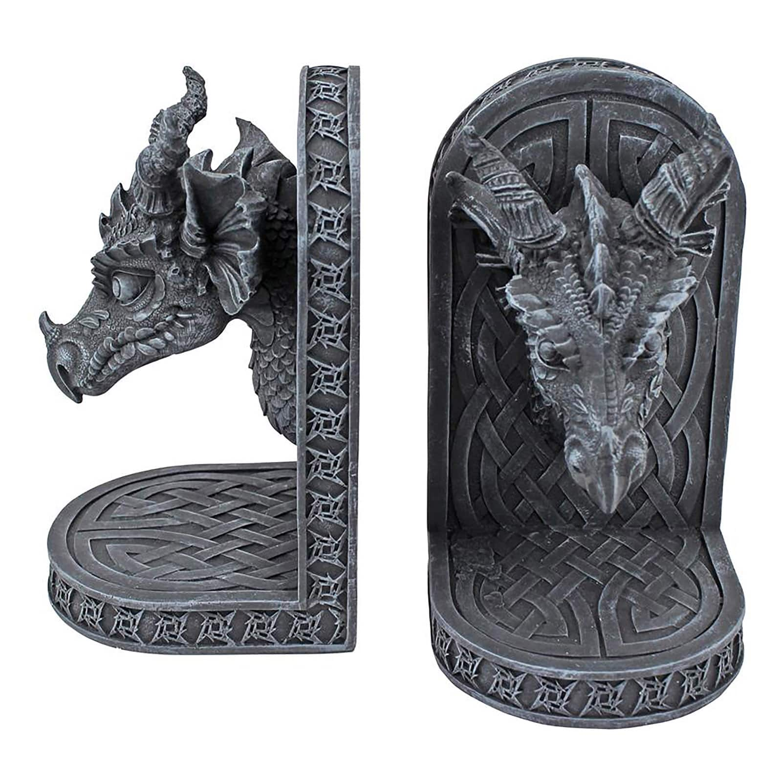 Design Toscano Gray Friar Dragon Bookend Set