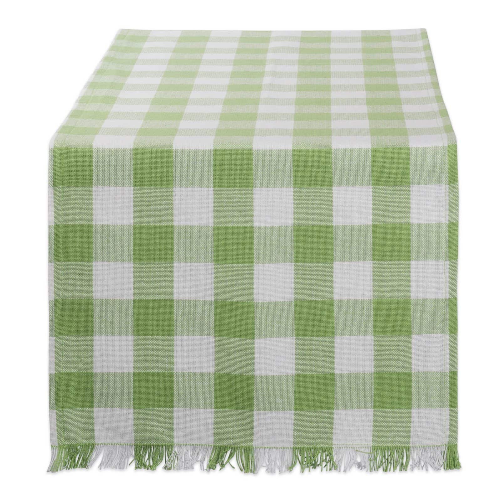 DII&#xAE; 72&#x22; Heavyweight Check Fringed Table Runner