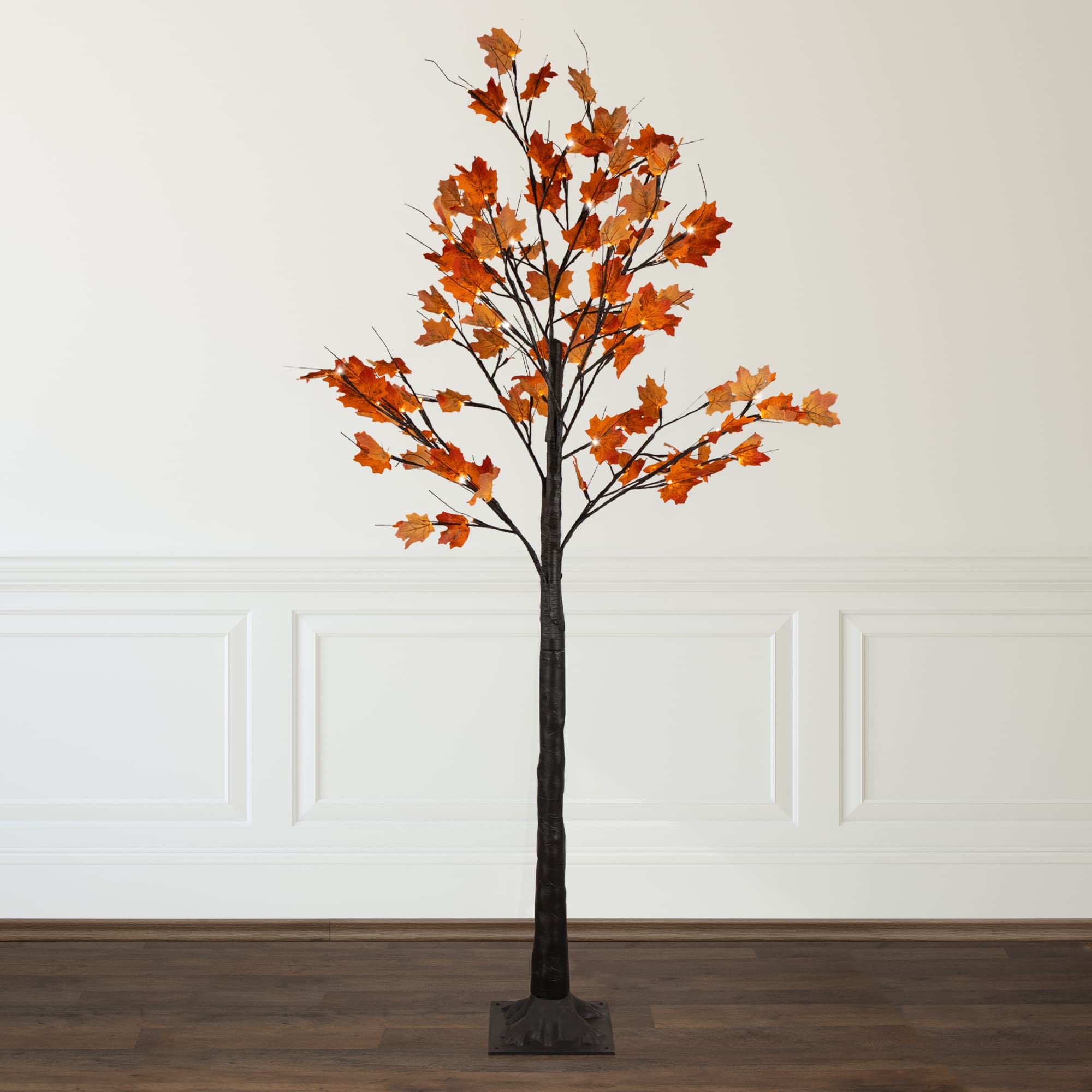 6ft. Warm White LED Lighted Autumn Harvest Maple Leaf Tree