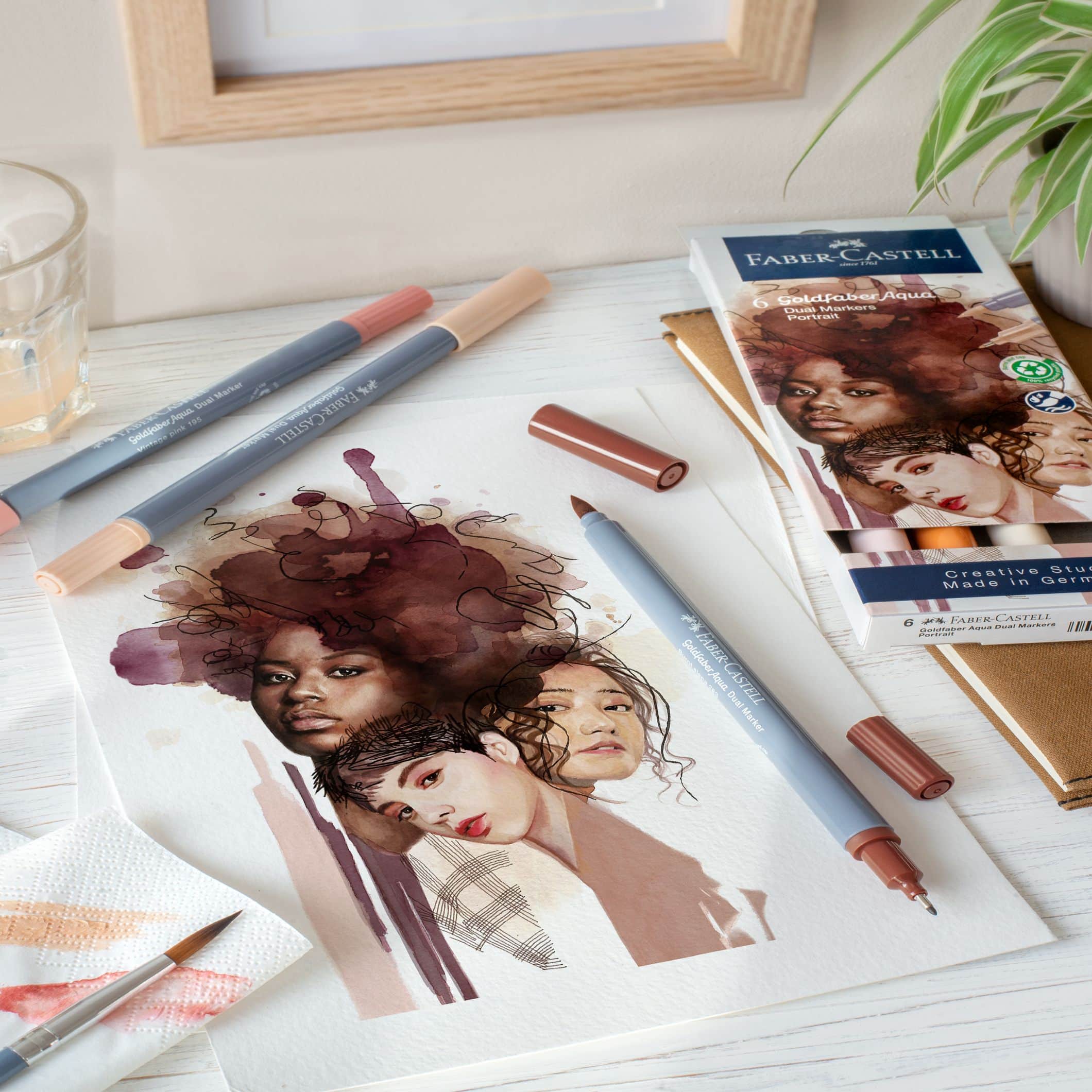 Faber-Castell&#xAE; Goldfaber Aqua Portrait Dual-Tip Marker Set