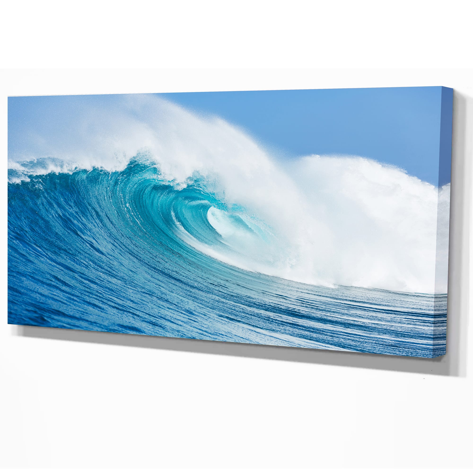 Designart - Blue Ocean Wave - Sea & Shore Photography on wrapped Canvas