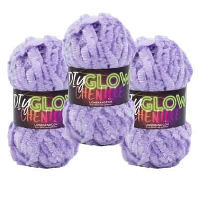 Lion Brand Yarn DIY Glow Chenille 207-144B Purple