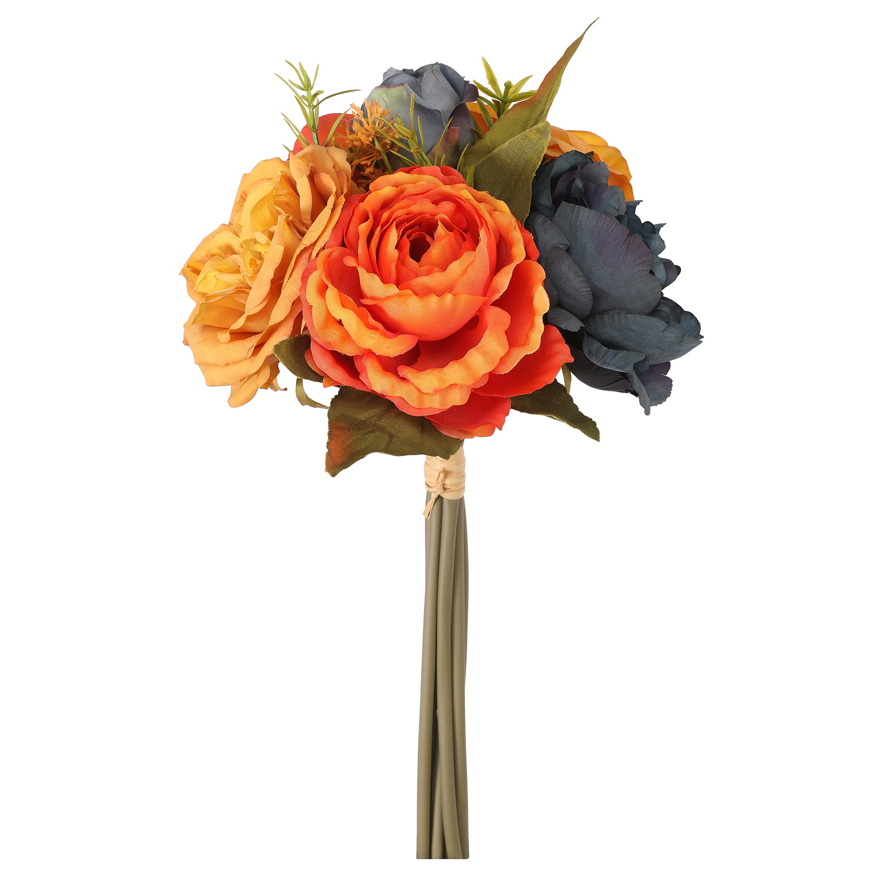 11&#x22; Yellow, Orange &#x26; Blue Rose &#x26; Peony Bouquet by Ashland&#xAE;