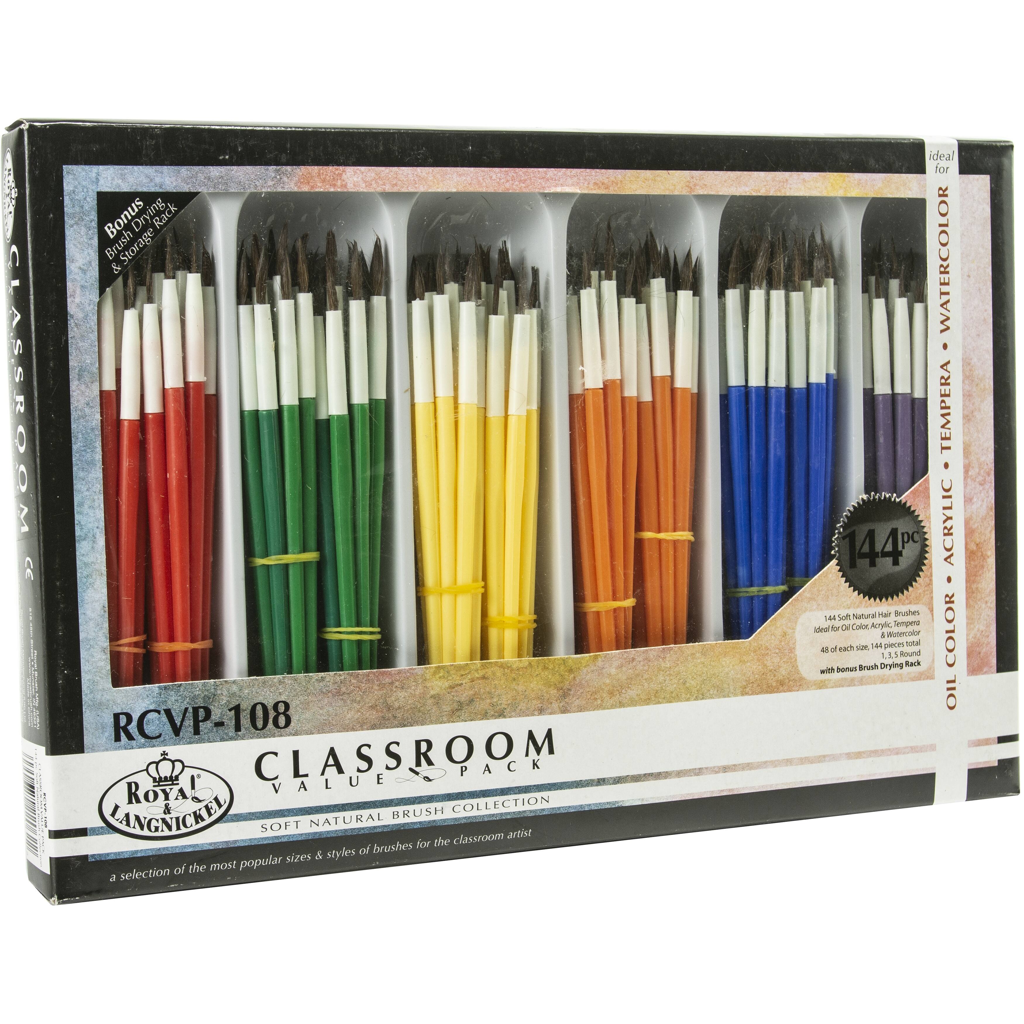 Soft Natural Hair Paint Brushes, 144ct.