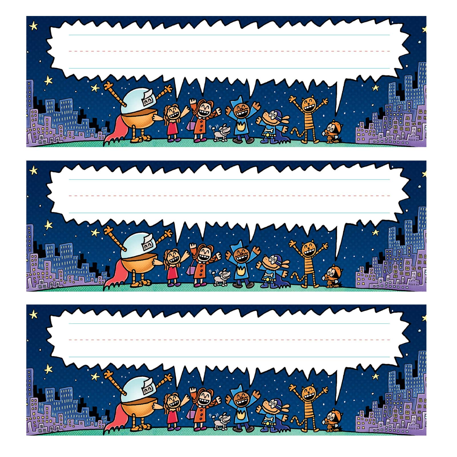 Scholastic® Teaching Resources Dog Man Name Plates, 3 Packs of 36