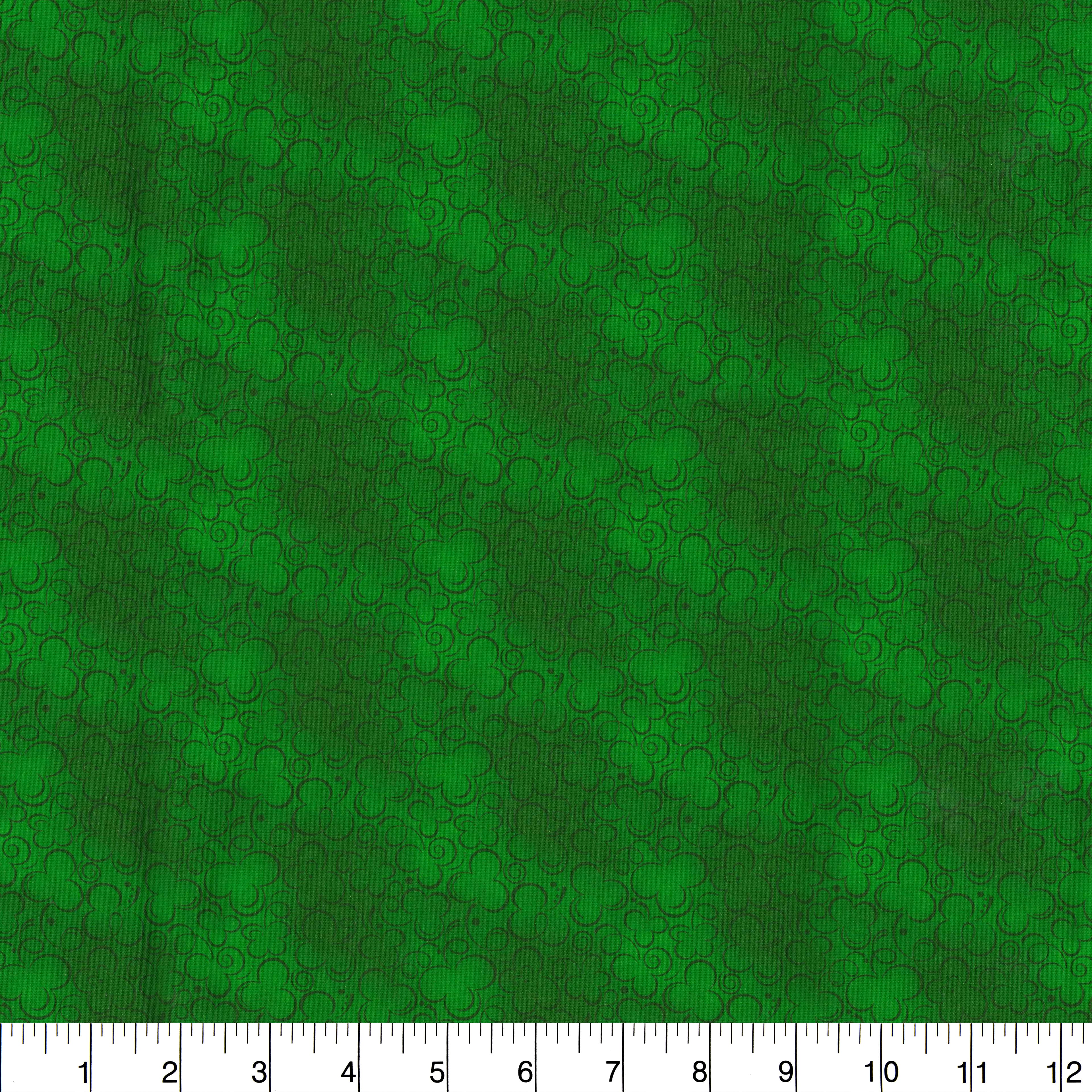 Fabric Traditions Green Shamrock Cotton Fabric