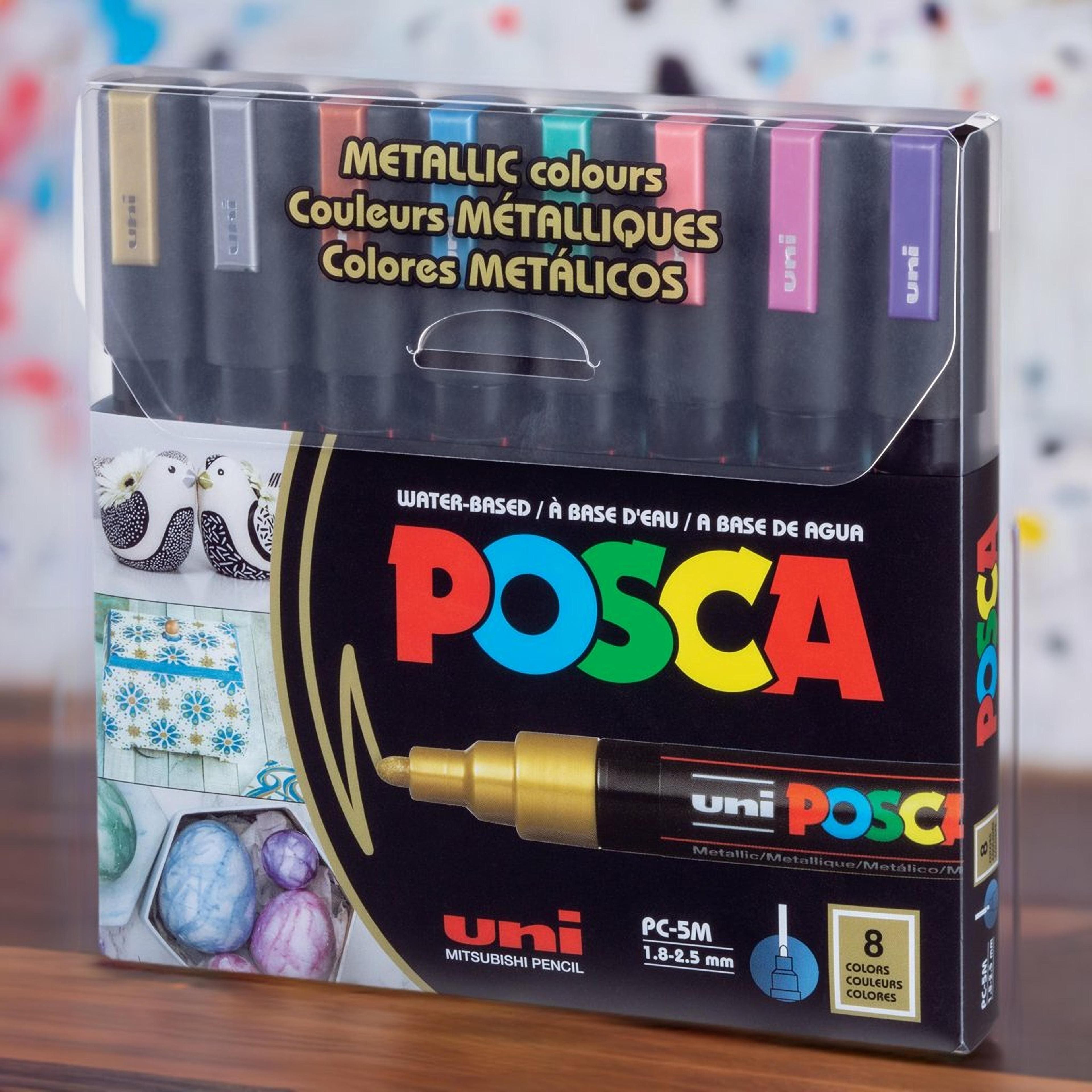 Uni POSCA PC-5M 8-Color Medium Tip Metallic Paint Marker Set