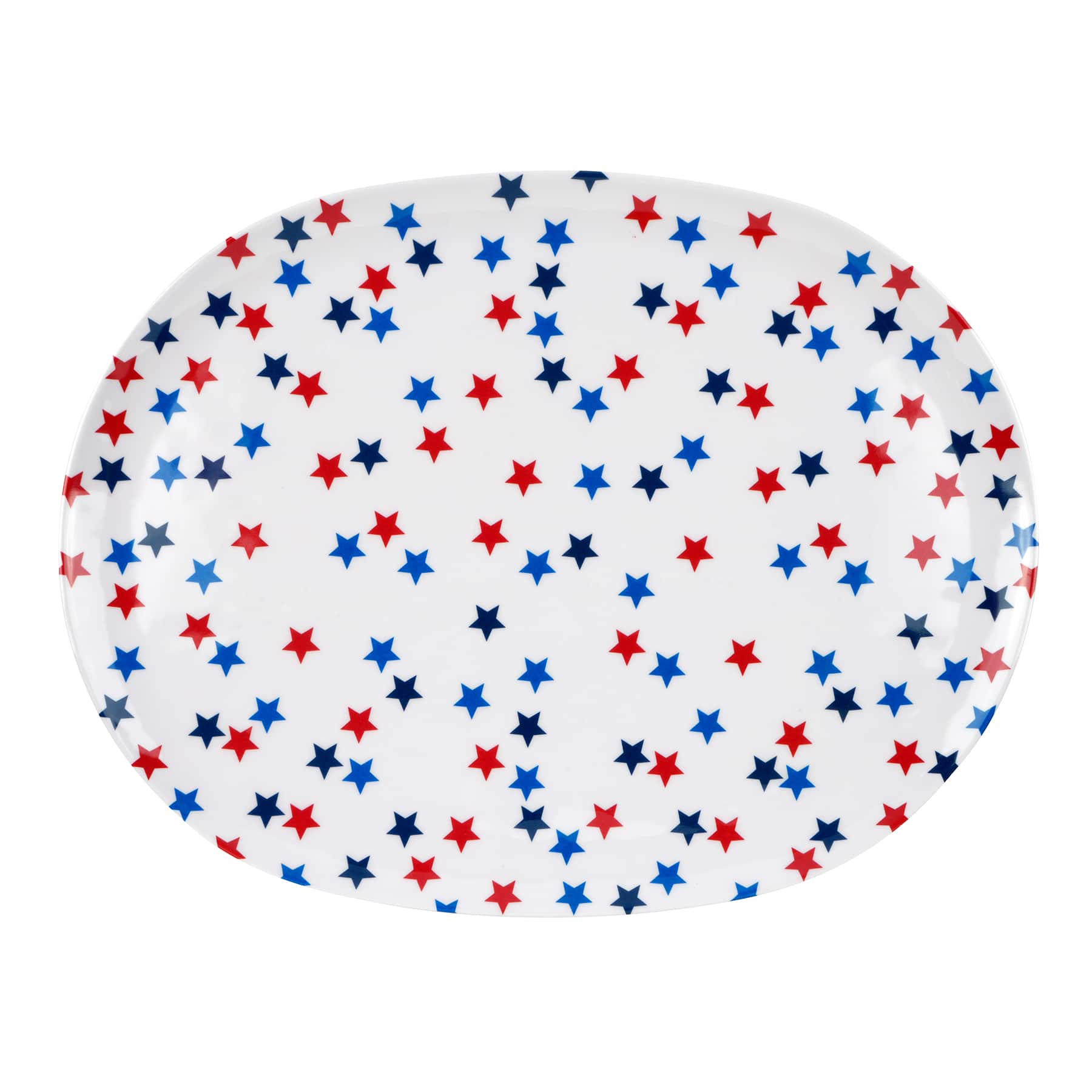 14&#x22; Red, White &#x26; Blue Patriotic Stars Melamine Tray by Celebrate It&#xAE;