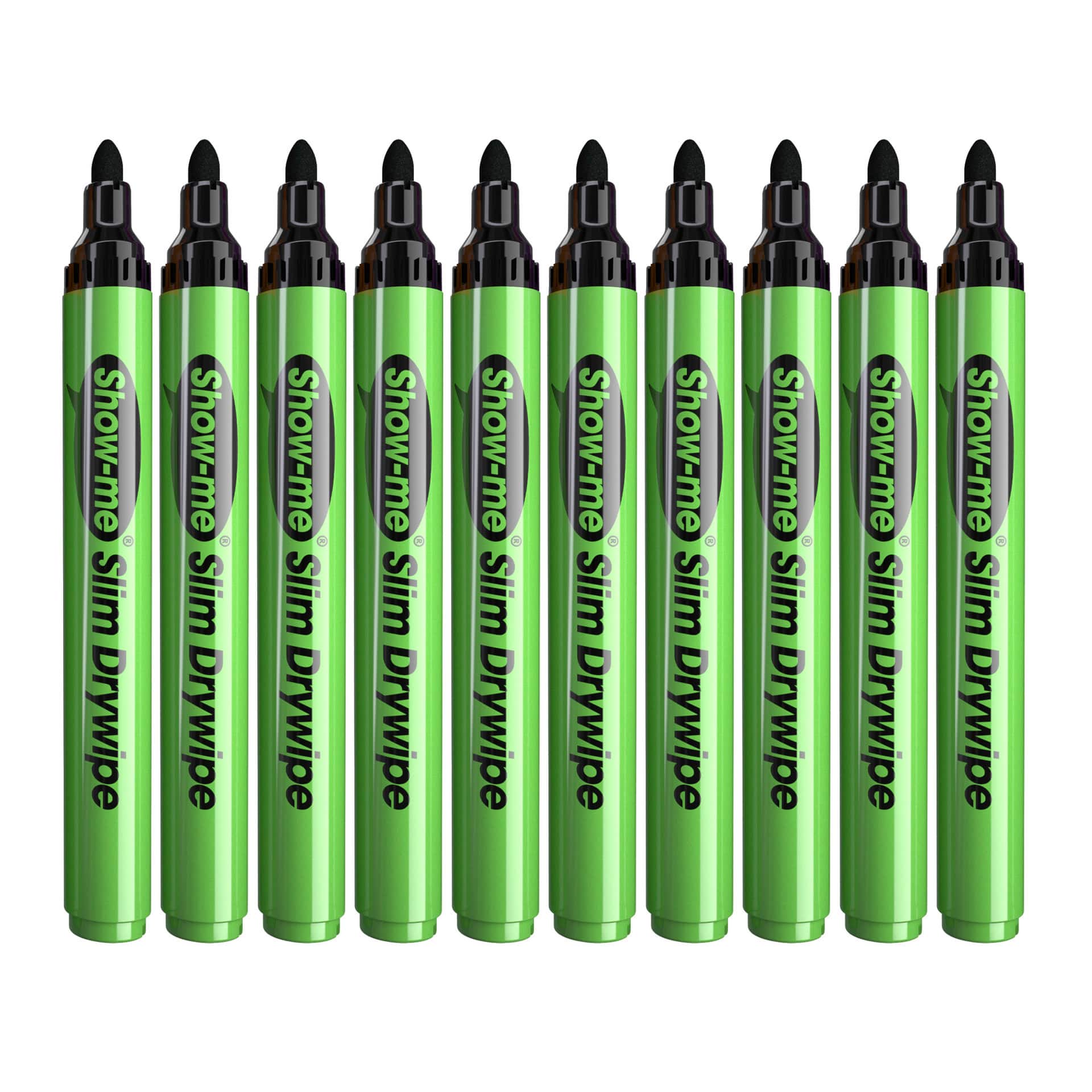 Show-me® Black Medium Tip Slim Barrel Dry Erase Markers, 10ct.