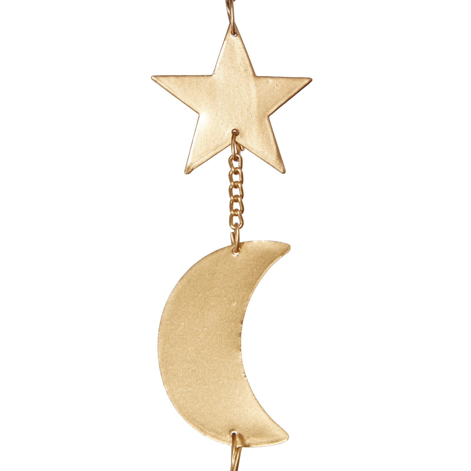 39&#x22; Gold Metal Eclectic Moon &#x26; Stars Wind Chime