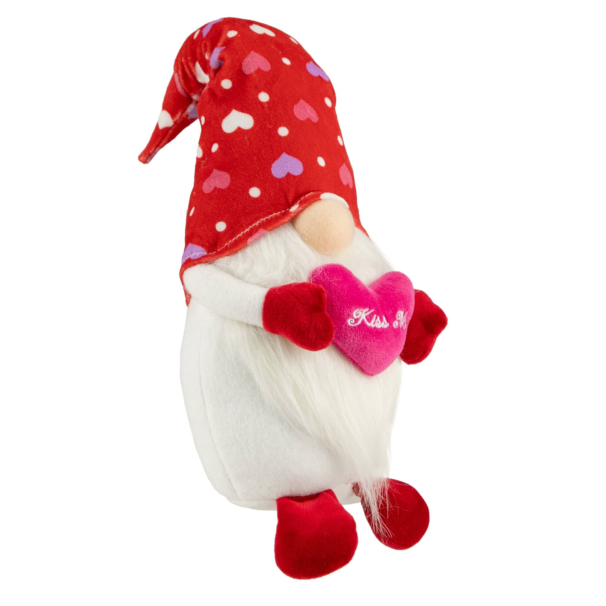 16&#x22; Red Hearts Kiss Me Valentine&#x27;s Day Gnome