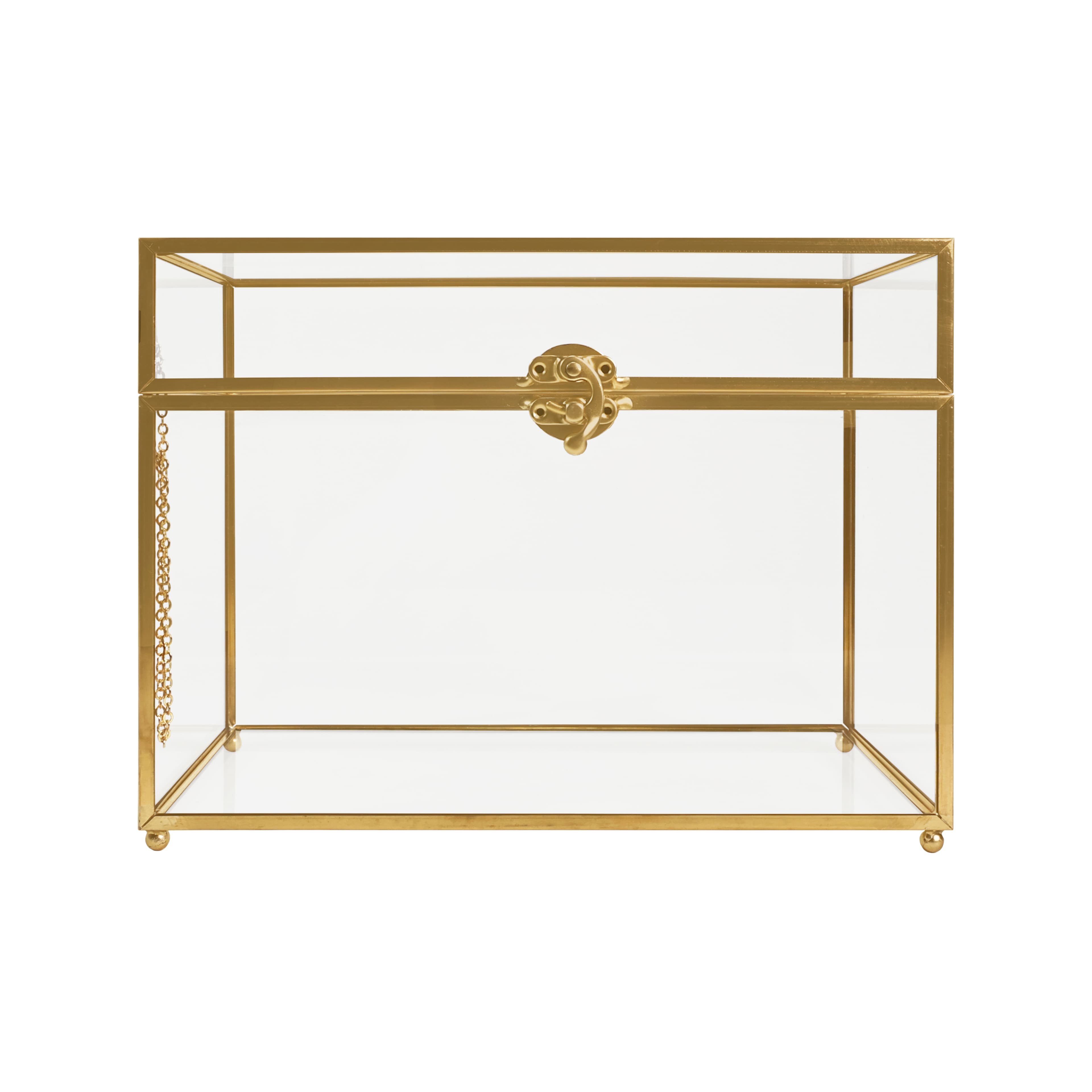 Gold Metal &#x26; Glass Card Box by Celebrate It&#x2122;