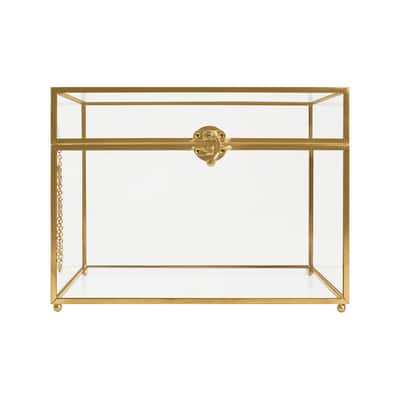 Gold Metal & Glass Card Box by Celebrate It™ image