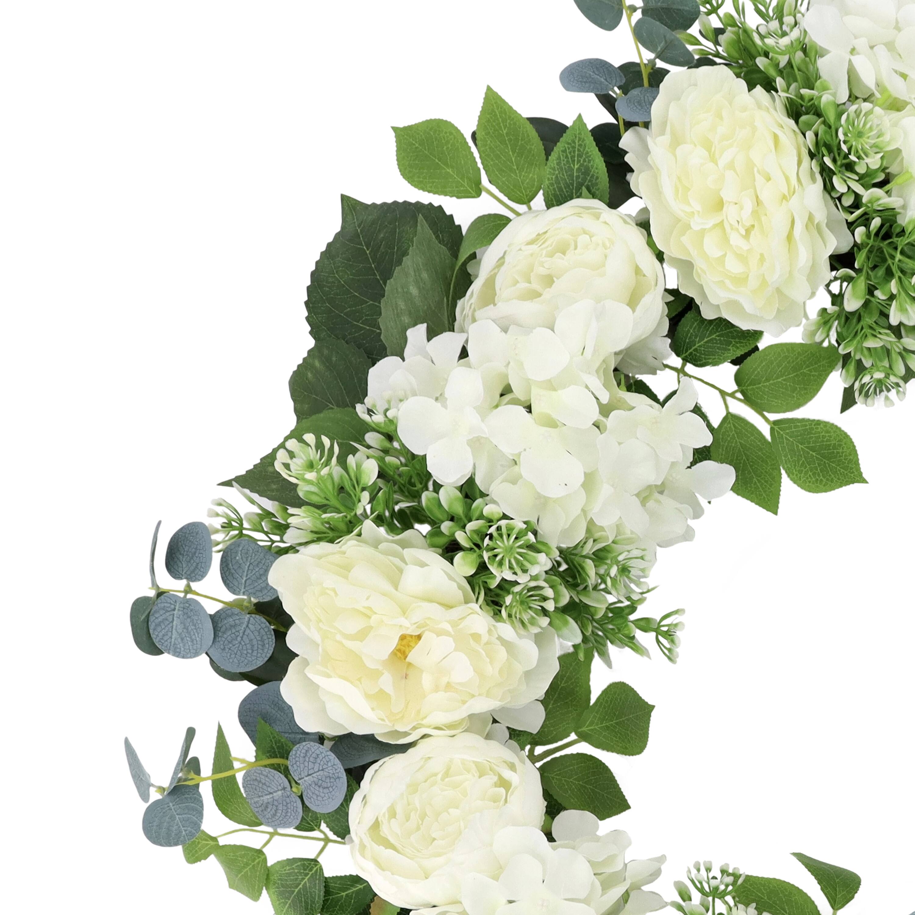 26&#x22; Artificial Peony, Hydrangea &#x26; Rose Floral Spring Wreath