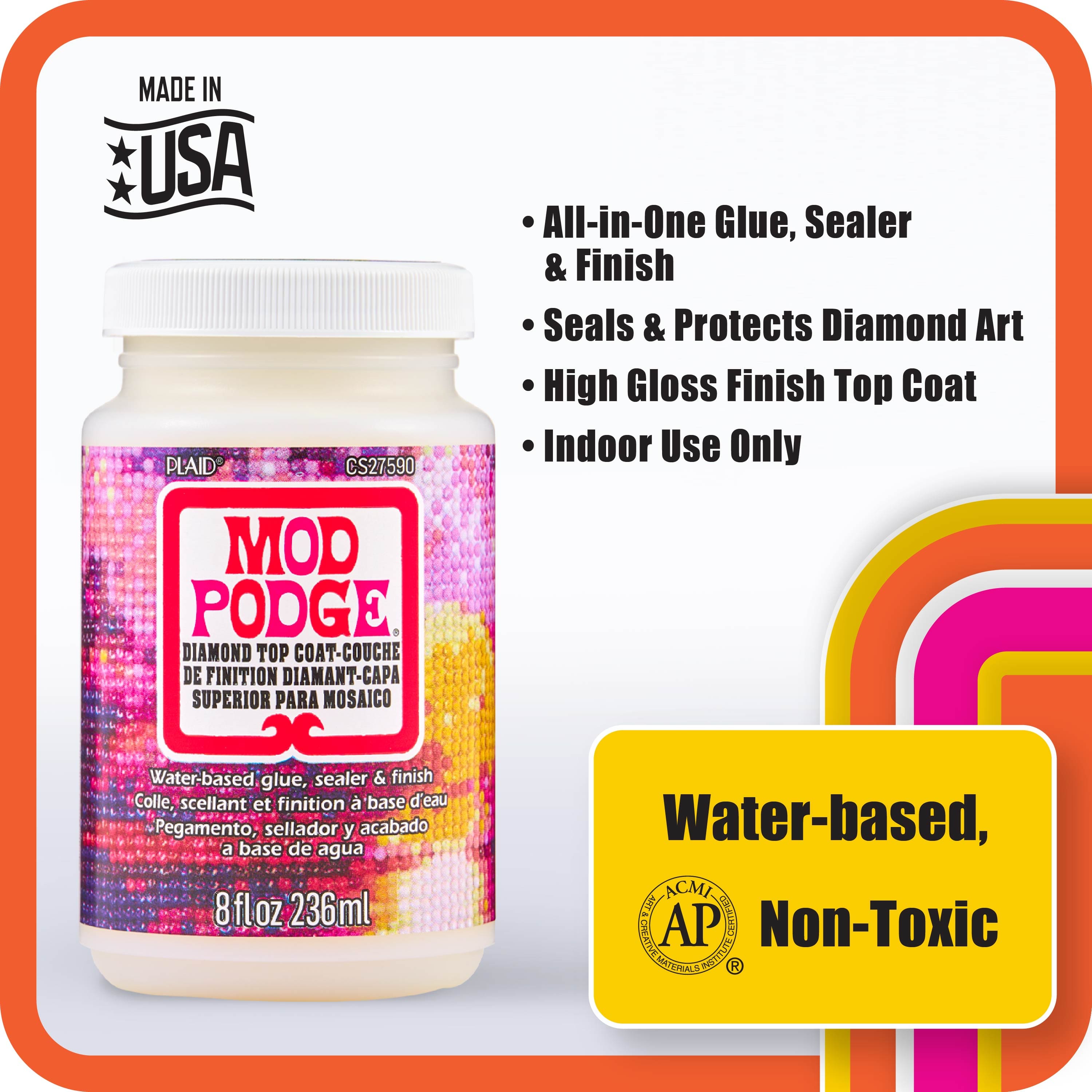 Mod Podge Dishwasher Safe Waterbased Sealer Glue and Finish 8-ounce Cs15059  8 for sale online